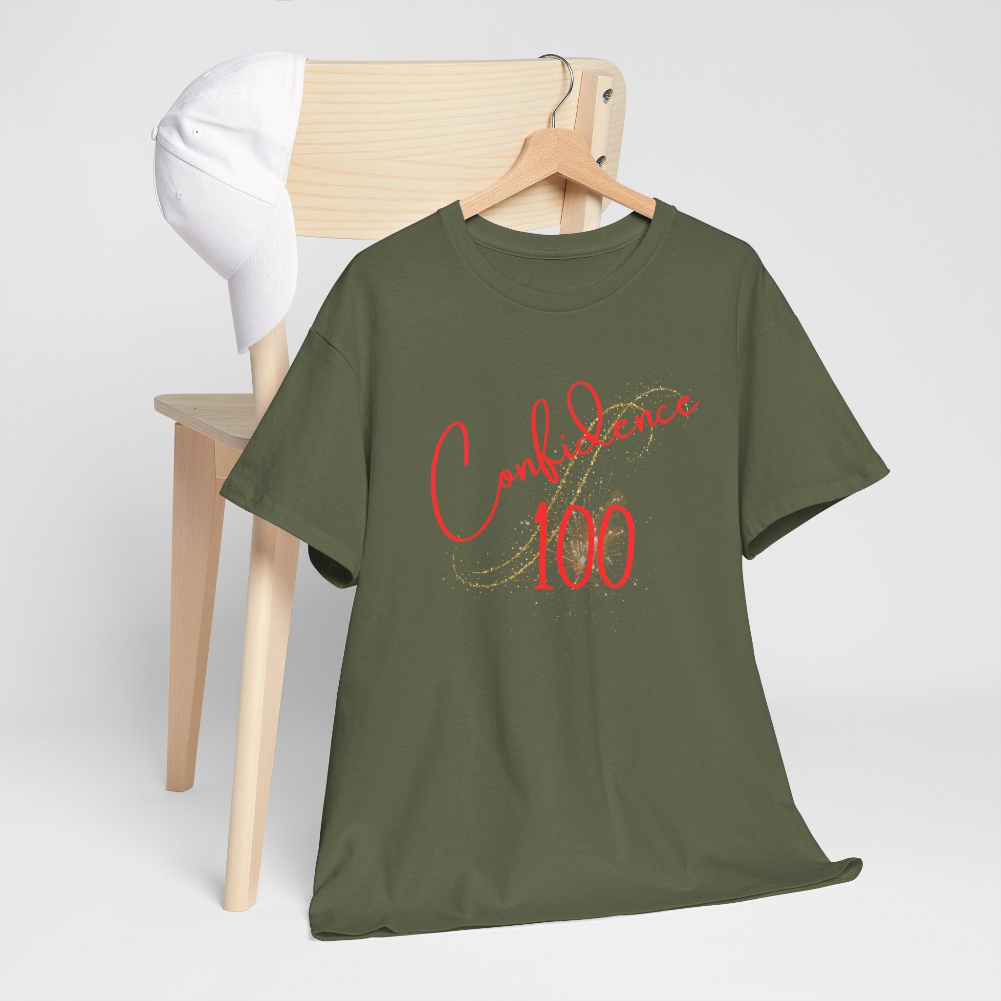 Confidence 100 T-Shirt — Inspirational Script Graphic Tee