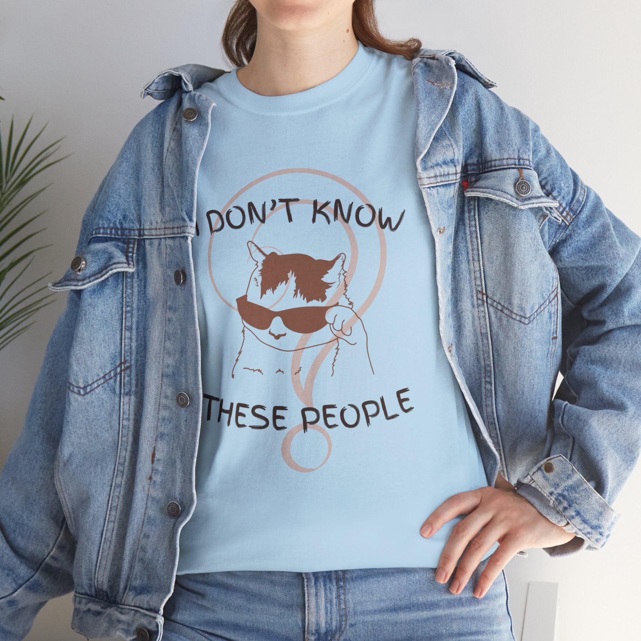 Cat Graphic Tee — "I Don't Know These People" Introvert Humor Shirt