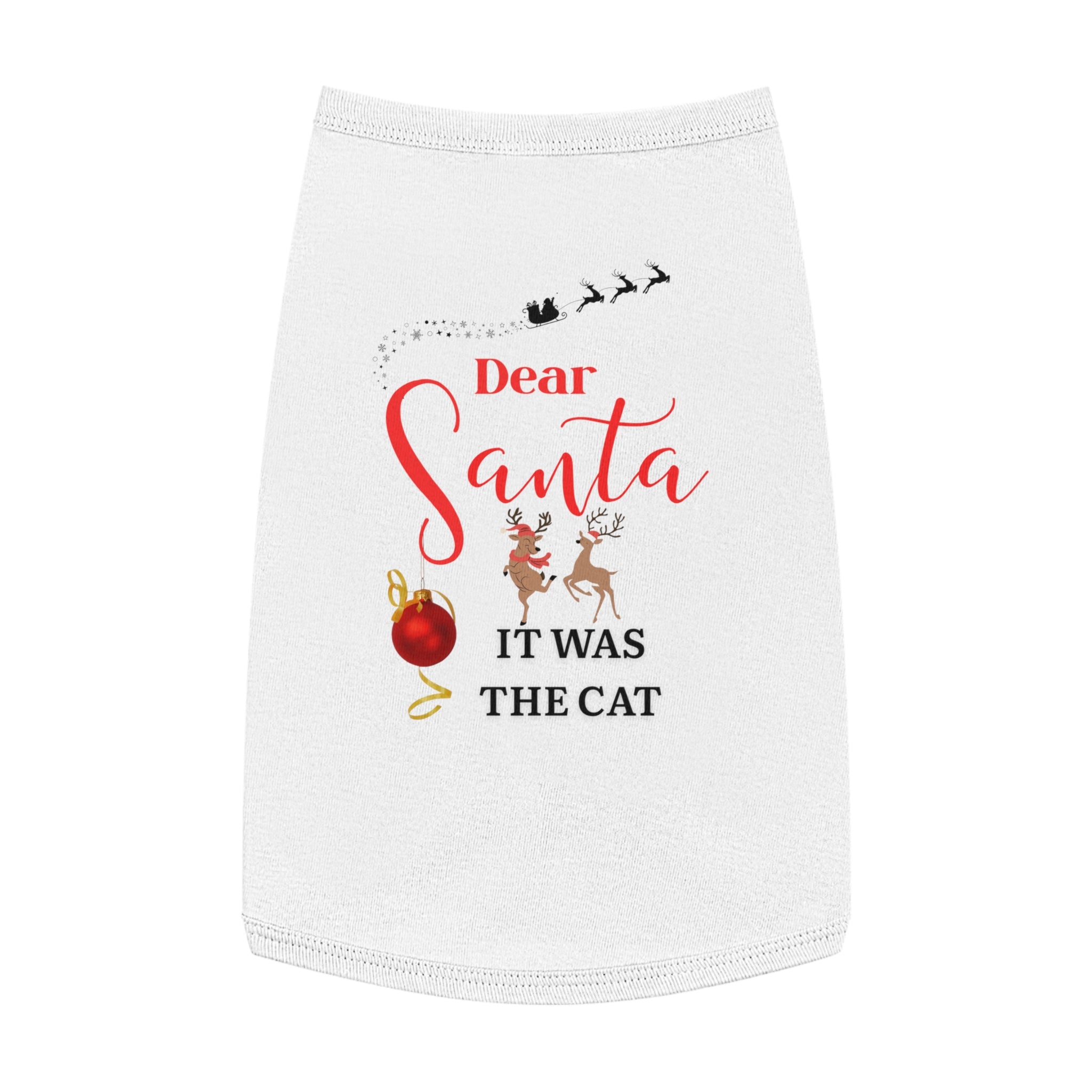 It was the cat Christmas Pet Tank Top, Festive Dog Shirt, Dear Santa Cat Tee, Cute Holiday Apparel, Pet Christmas Outfit