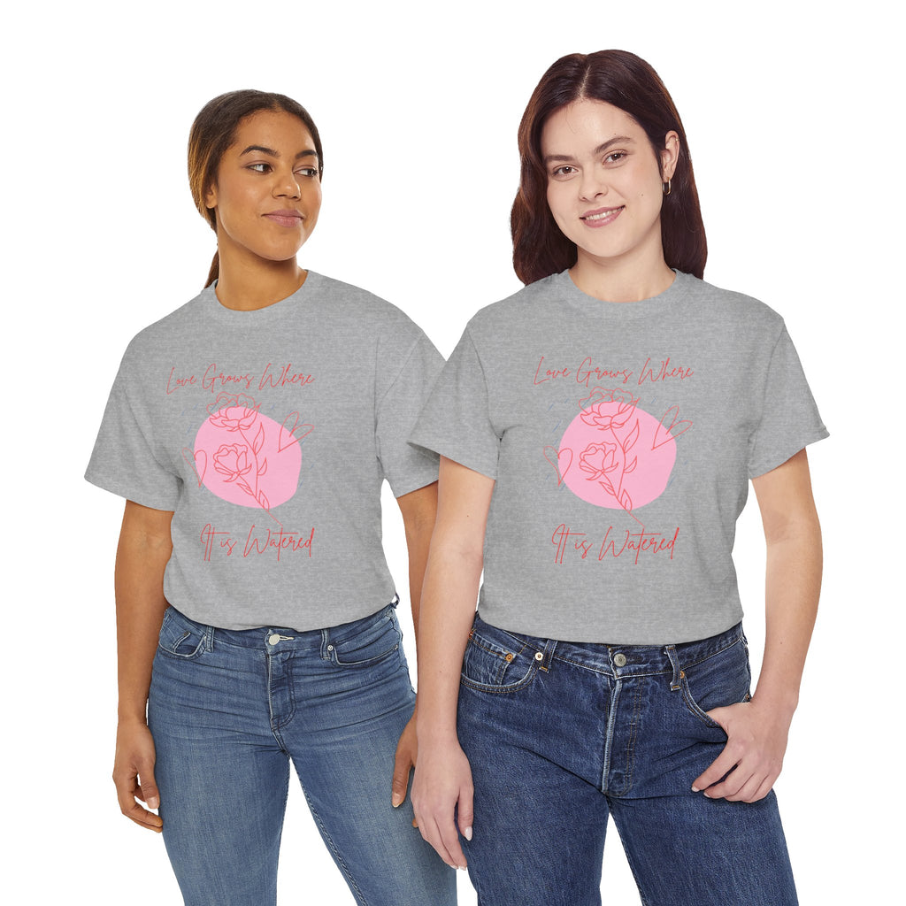 Rose Moon Graphic Tee — "Love Grows Where It’s Watered"