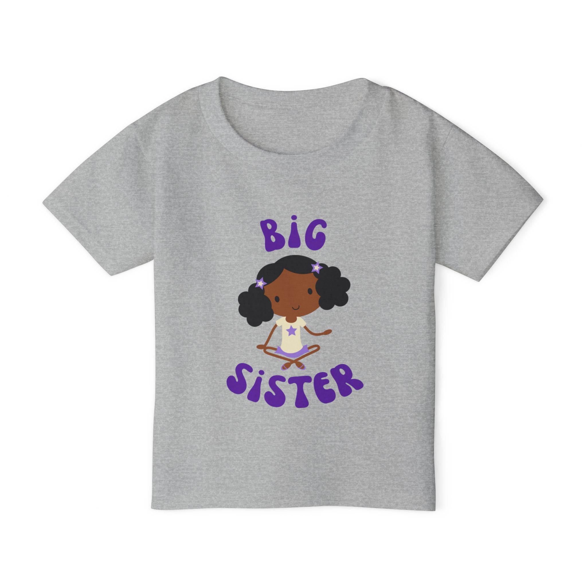 Big Sister Toddler Tee — Cute African American Girl Announcement Shirt