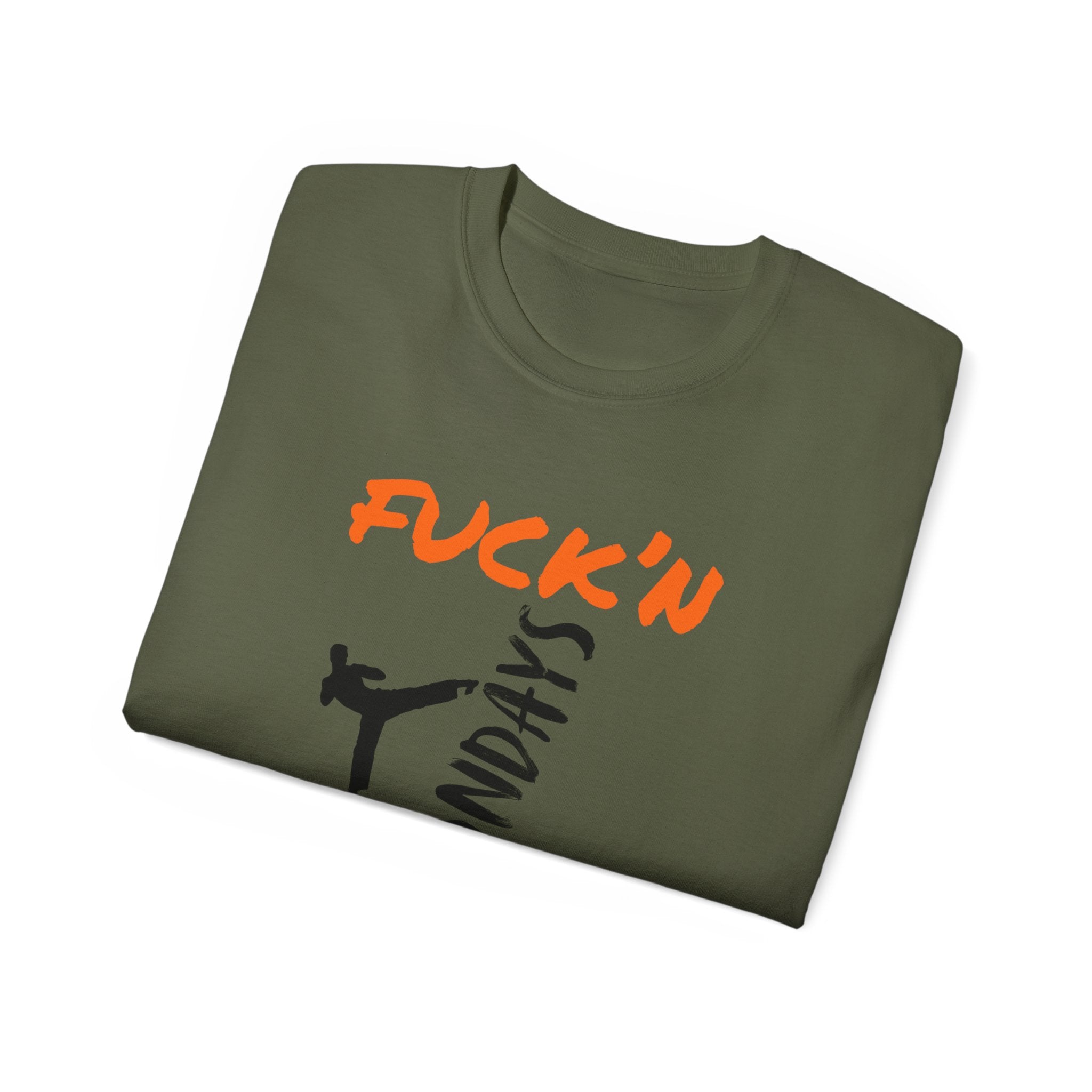 Graphic Tee — “Fuck’n Mondays” Kick Silhouette T‑Shirt