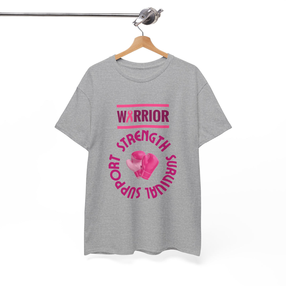Breast Cancer Warrior T-Shirt — Strength, Support, Survival Pink Gloves Design