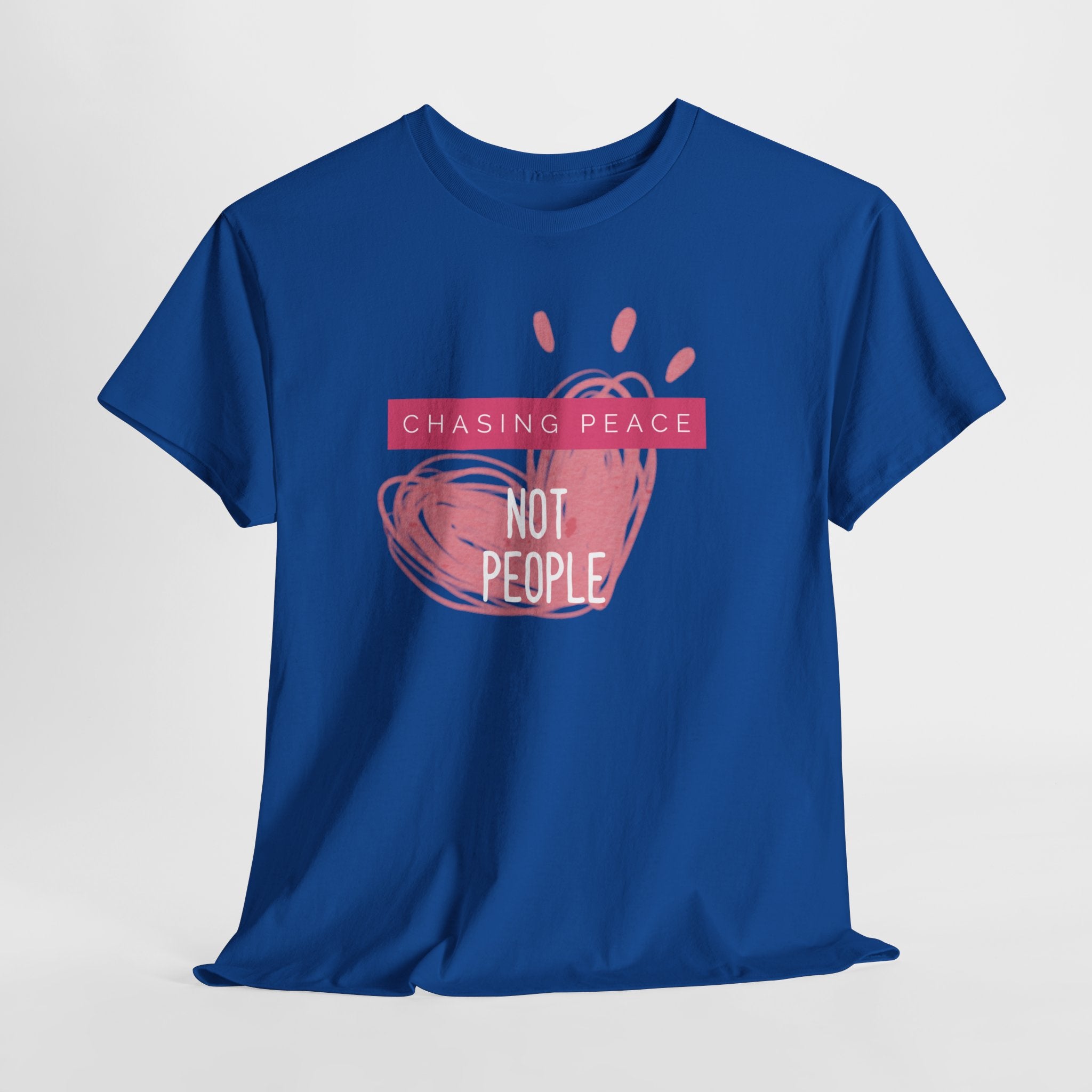 Chasing Peace Not People Tee — Pink Graphic Mental Health Awareness T‑Shirt