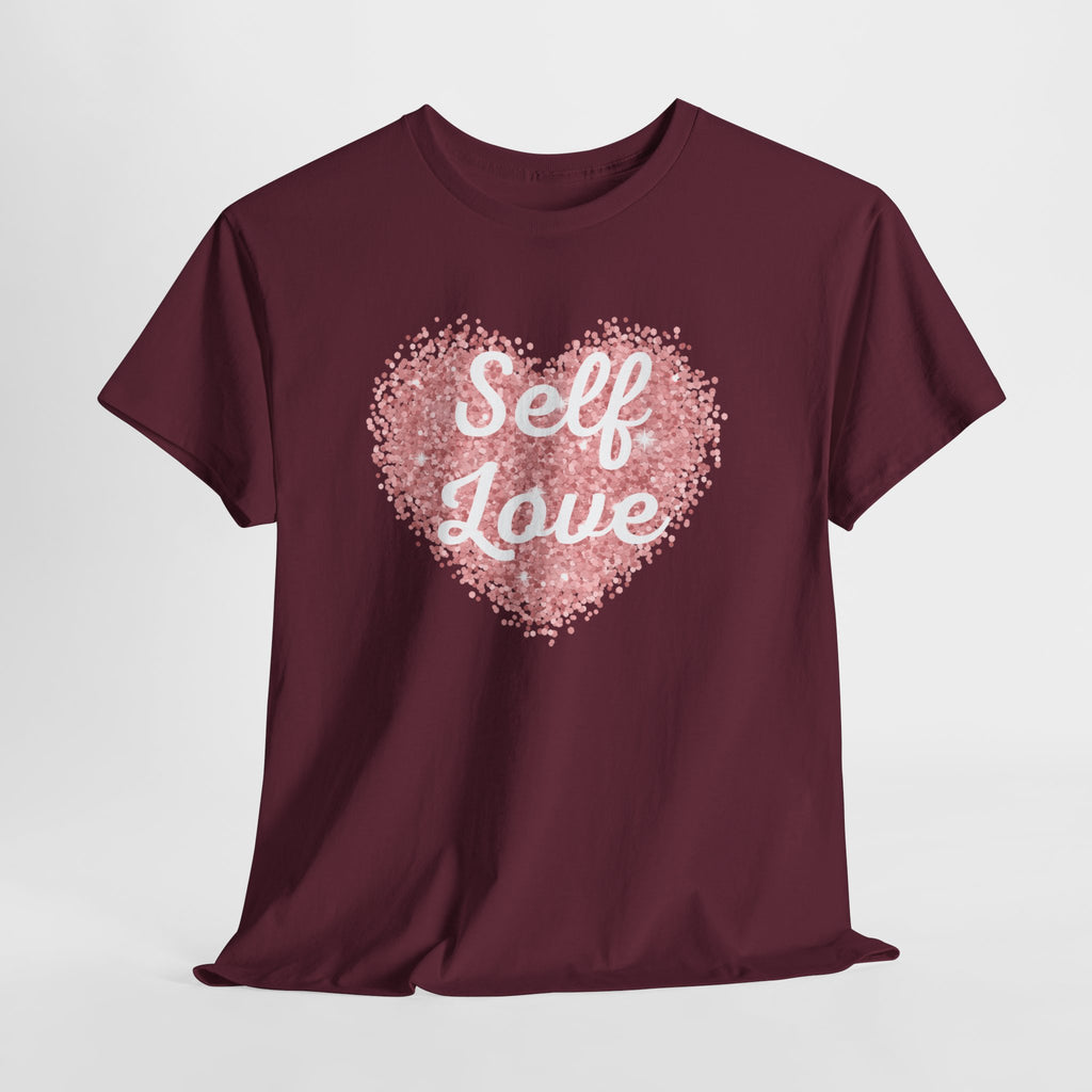 Self Love Tee — Pink Heart Mental Health Awareness Shirt