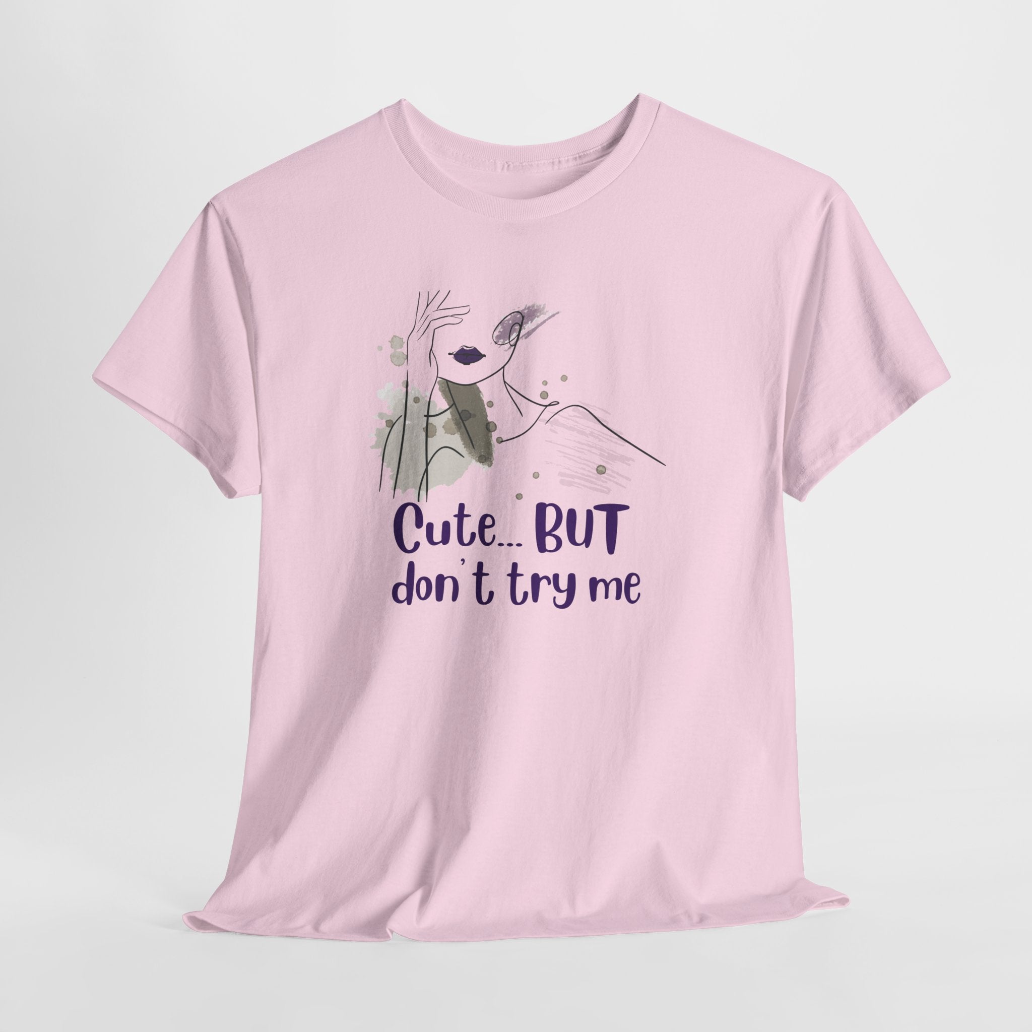 T‑Shirt — Cute… but don’t try me | Minimal Floral Graphic Tee