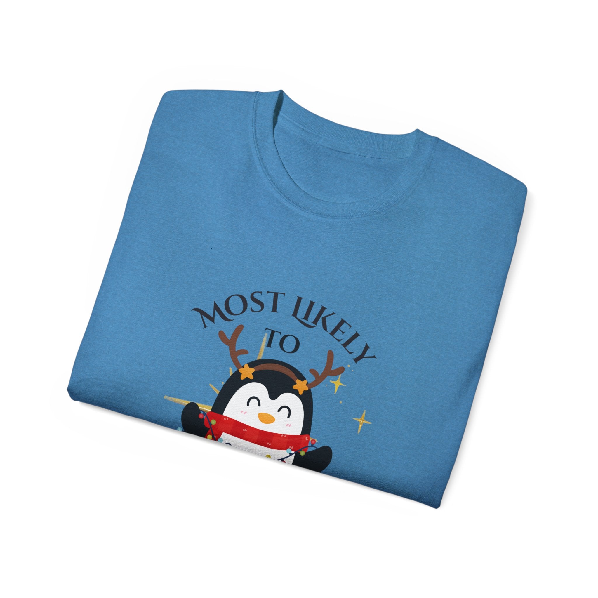 Most Likely to love Gift Cards Tee, Funny Holiday Shirt, Cute Christmas T-Shirt, Gift for Him/Her, Unisex Cotton Tee