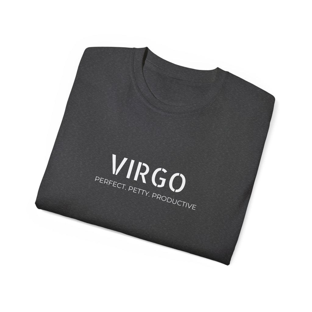 Virgo T-Shirt — "Perfect. Petty. Productive." Astrology Tee