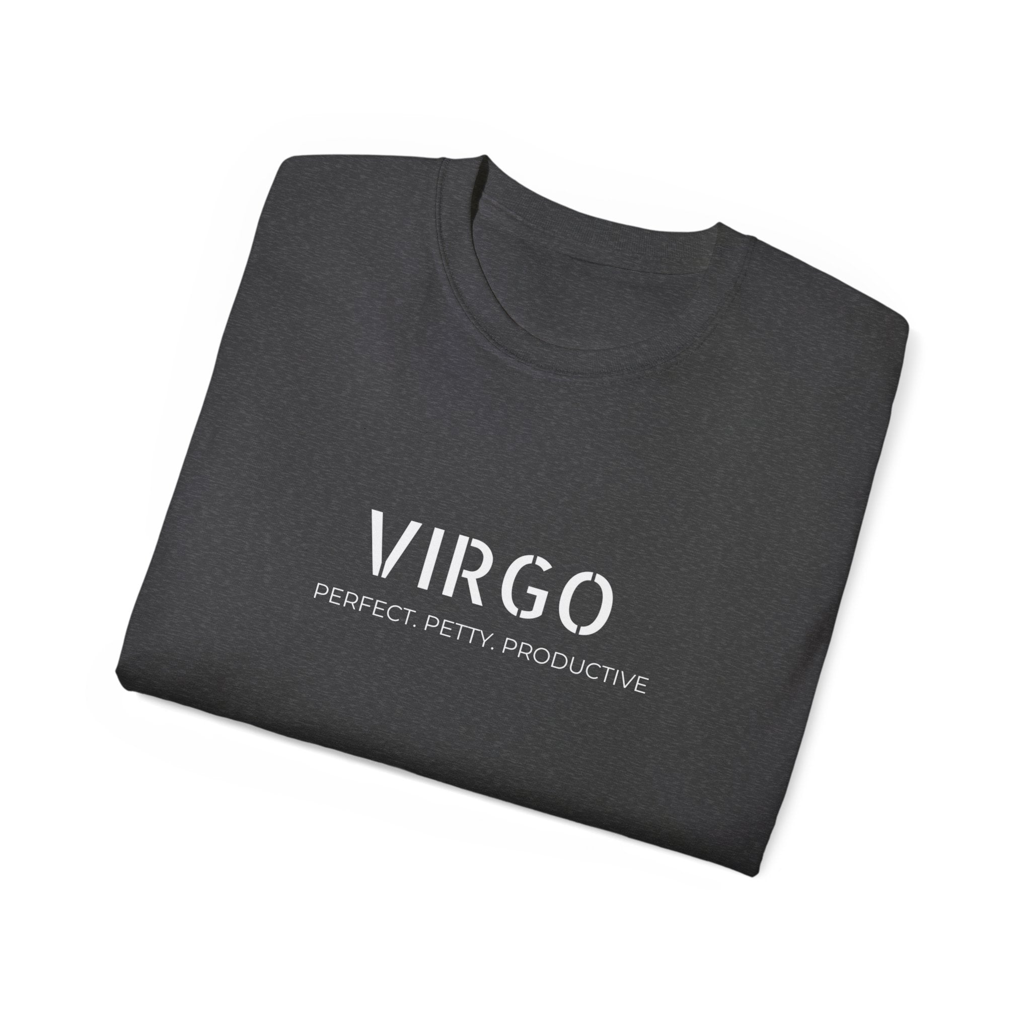 Virgo T-Shirt — "Perfect. Petty. Productive." Astrology Tee