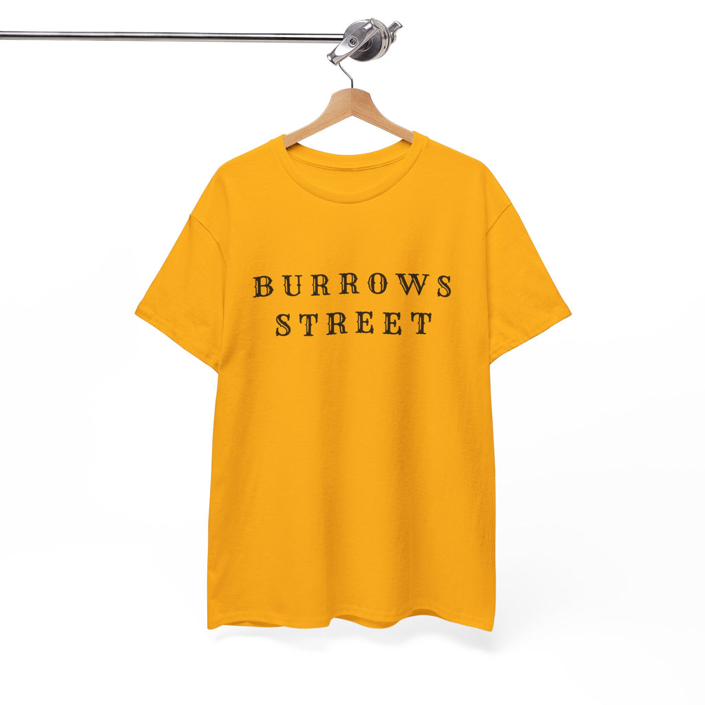 Burrows Street T‑Shirt — Minimalist Vintage Lettering Tee