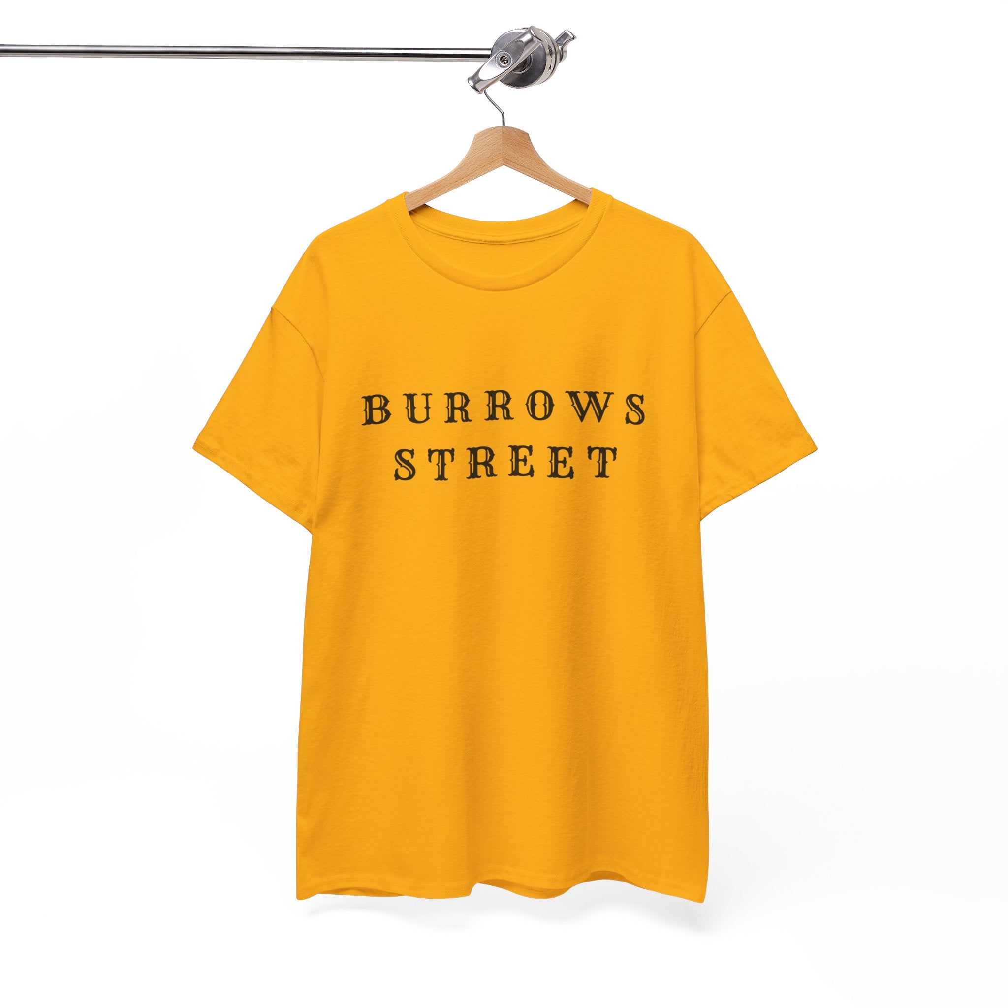 Burrows Street T‑Shirt — Minimalist Vintage Lettering Tee