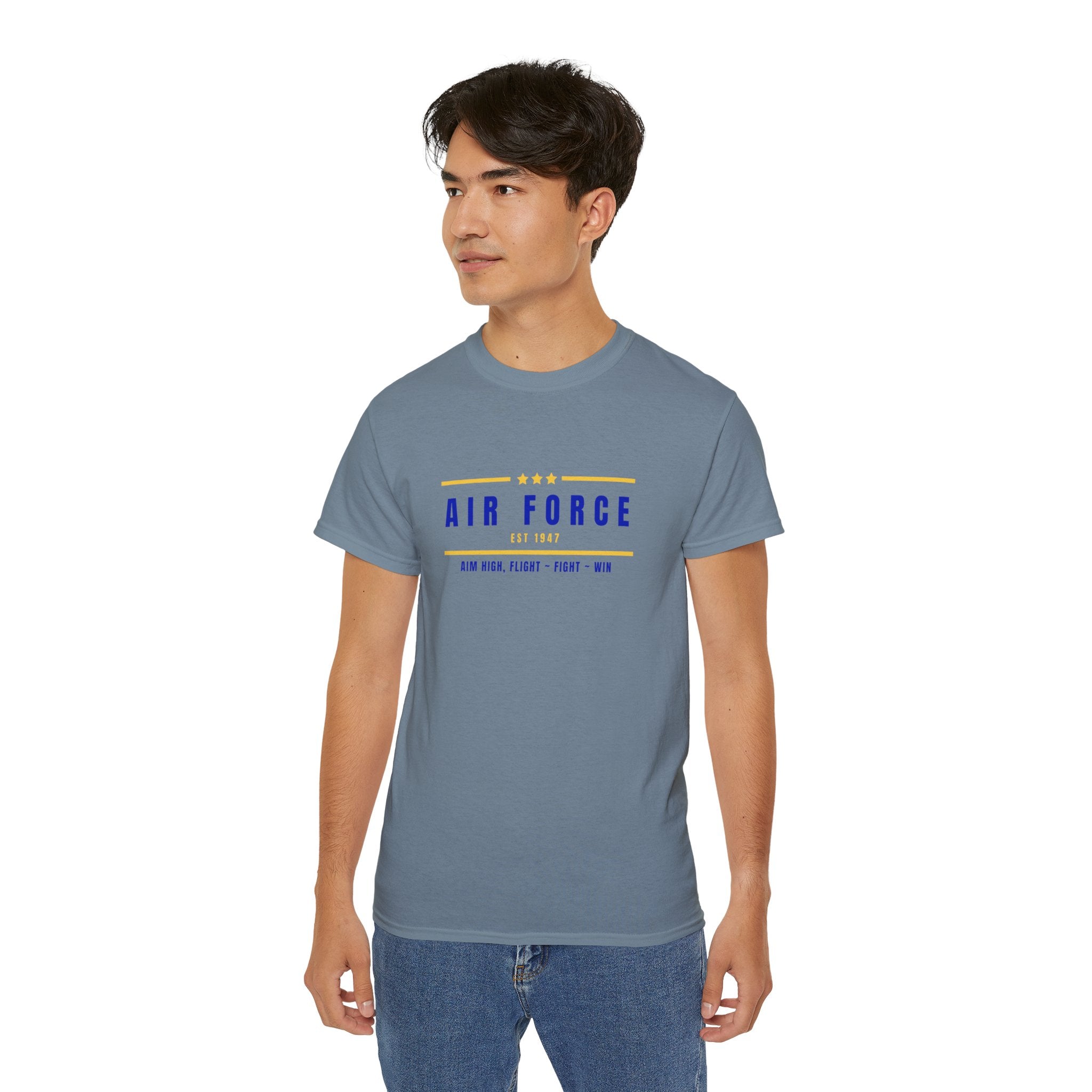 Air Force Vintage Stripe Tee — "Air Force" Graphic T-Shirt