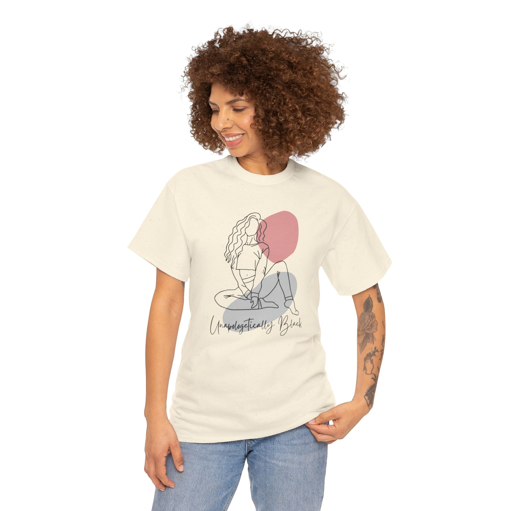 Bold Woman Line Art Tee – "Unapologetically Black" Cotton T‑Shirt