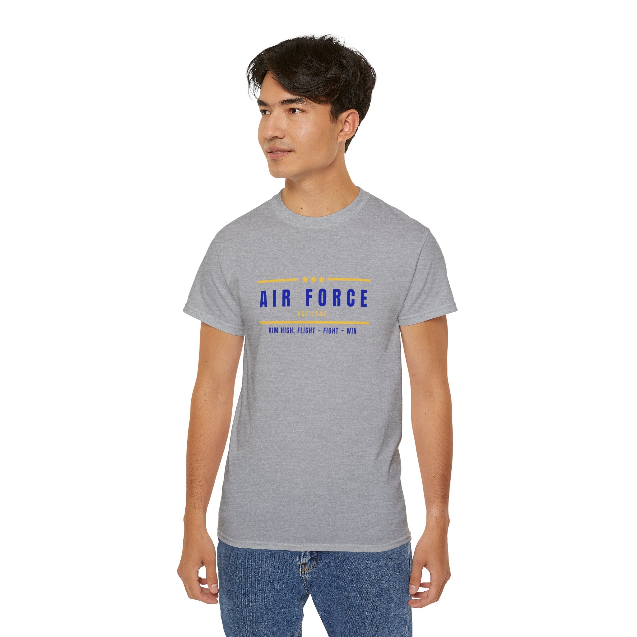 Air Force Vintage Stripe Tee — "Air Force" Graphic T-Shirt