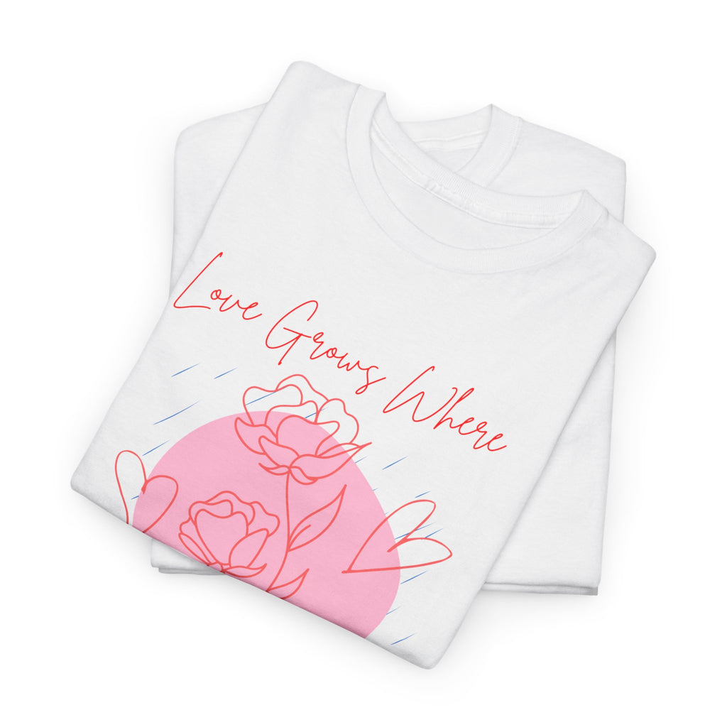 Rose Moon Graphic Tee — "Love Grows Where It’s Watered"