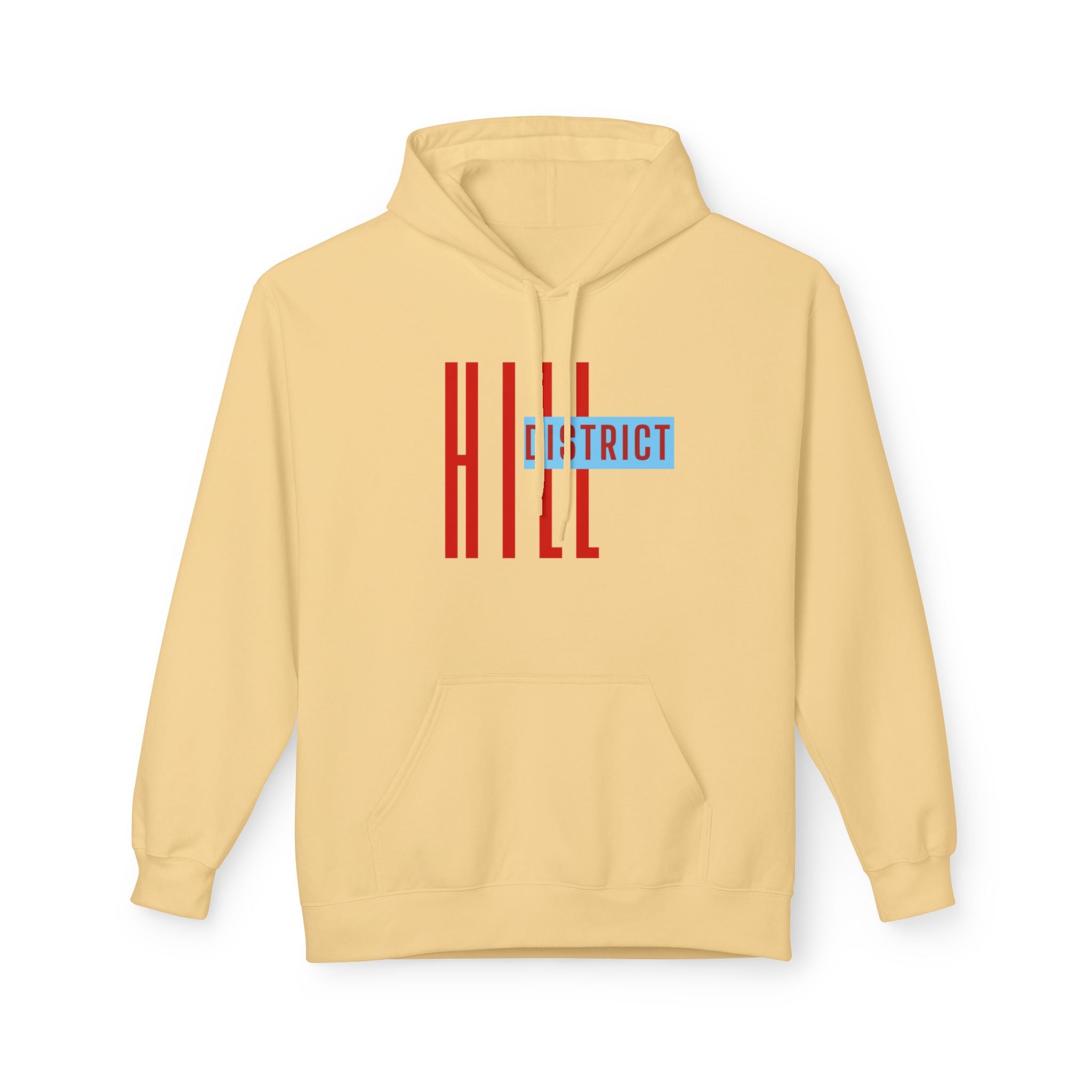 HILL District Hoodie — Retro Red & Blue 'HILL' Streetwear Pullover