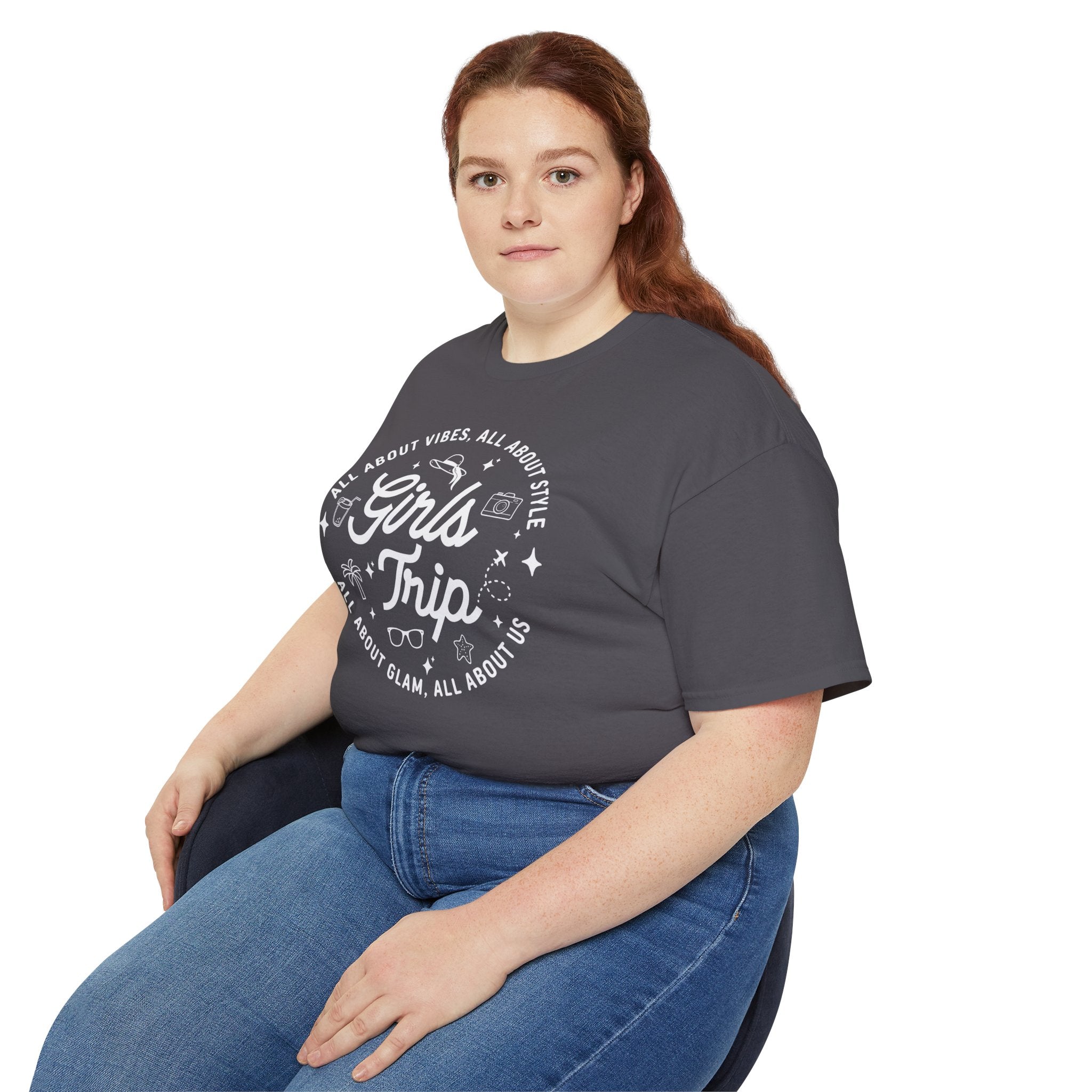 Girls Trip T-Shirt — 'All About Vibes, All About Style' Graphic Tee for Bachelorette & Vacation