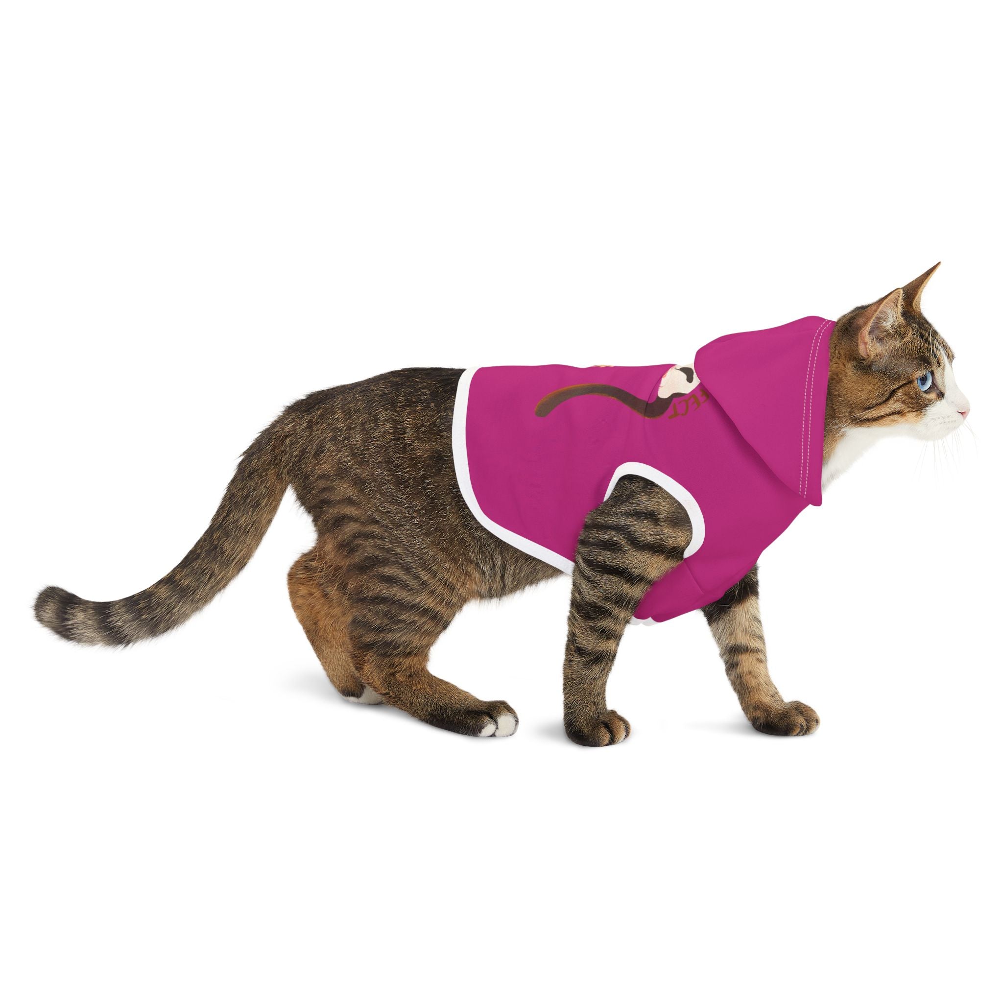 Pet Hoodie — Cozy Pink Cat Graphic Hoodie for Small Dogs & Cats