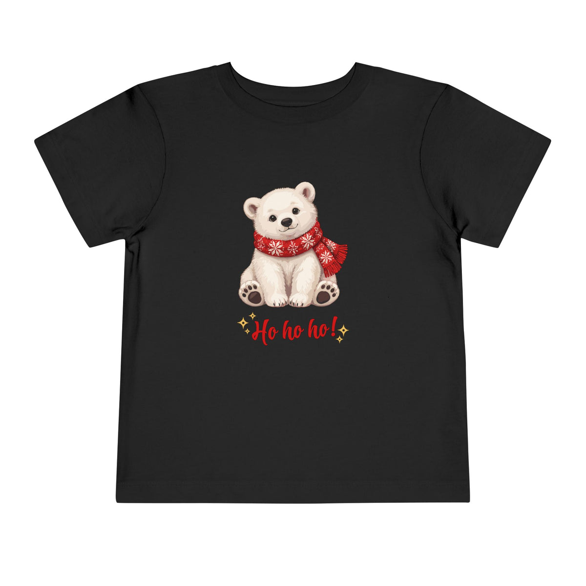 Ho Ho Ho Teddy Bear Christmas Toddler Short Sleeve Tee