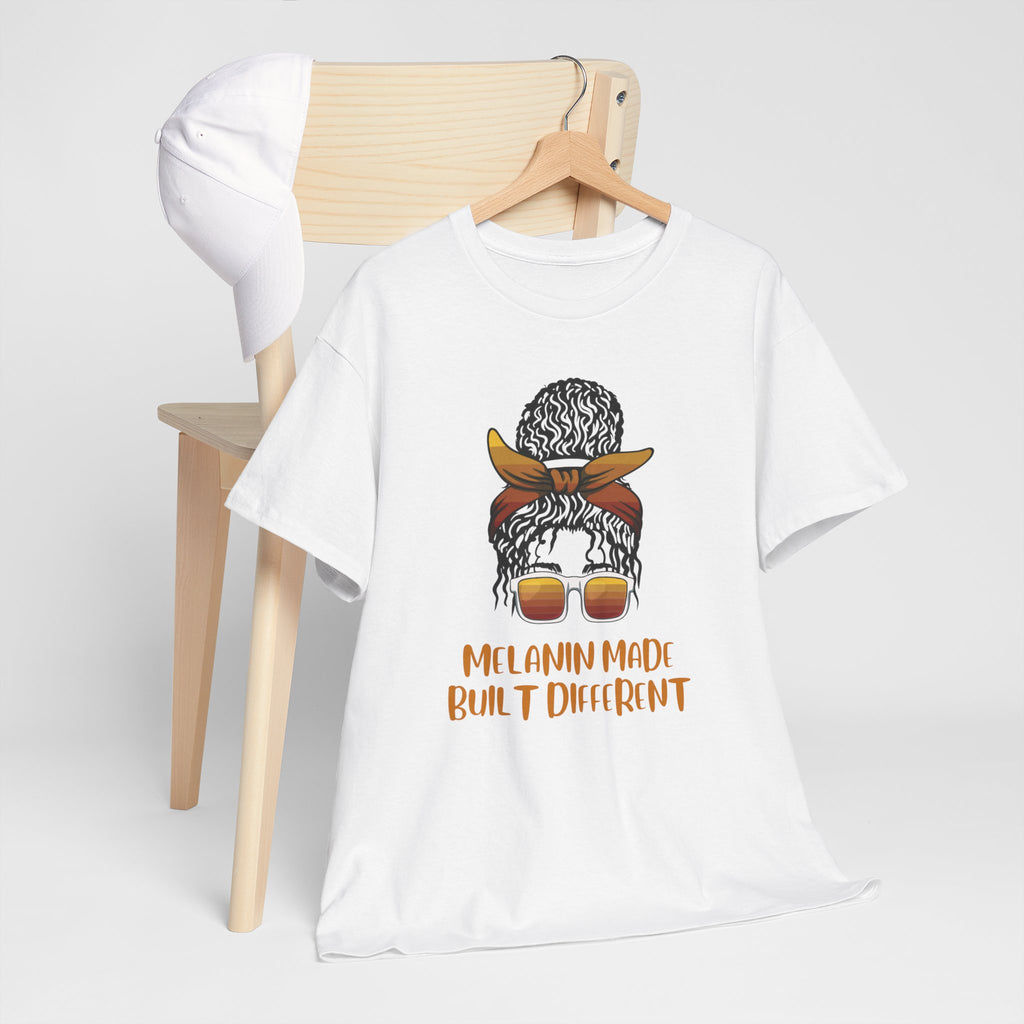 T-Shirt — "Melanin Made, Built Different" Graphic Tee