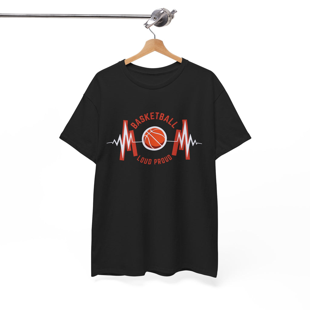 Basketball Mom Loud Proud Tee — Heartbeat Hoop Graphic T‑Shirt