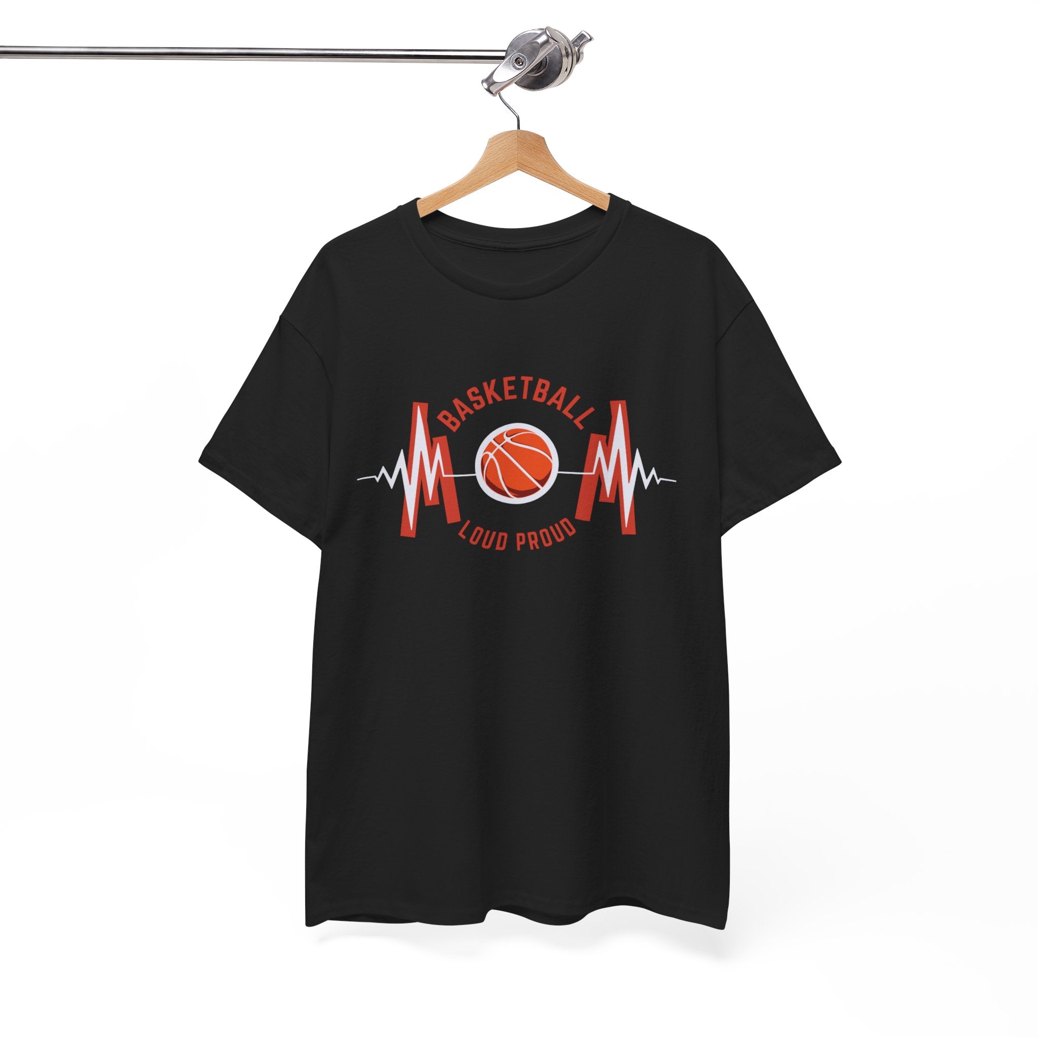 Basketball Mom Loud Proud Tee — Heartbeat Hoop Graphic T‑Shirt