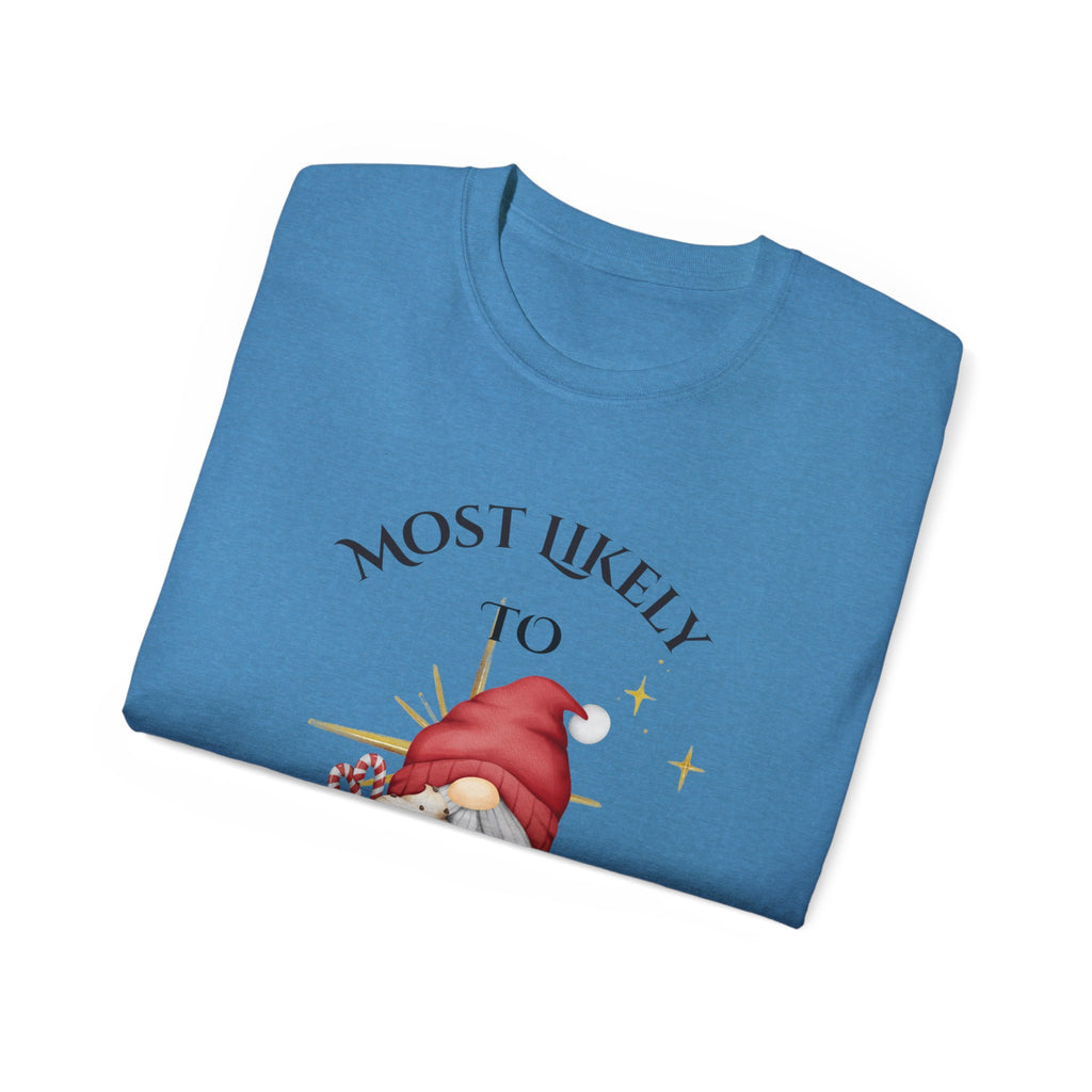Most Likely to Spike the Eggnog, Unisex Tee, Christmas Gift, Holiday Shirt, Party Wear, Festive Apparel
