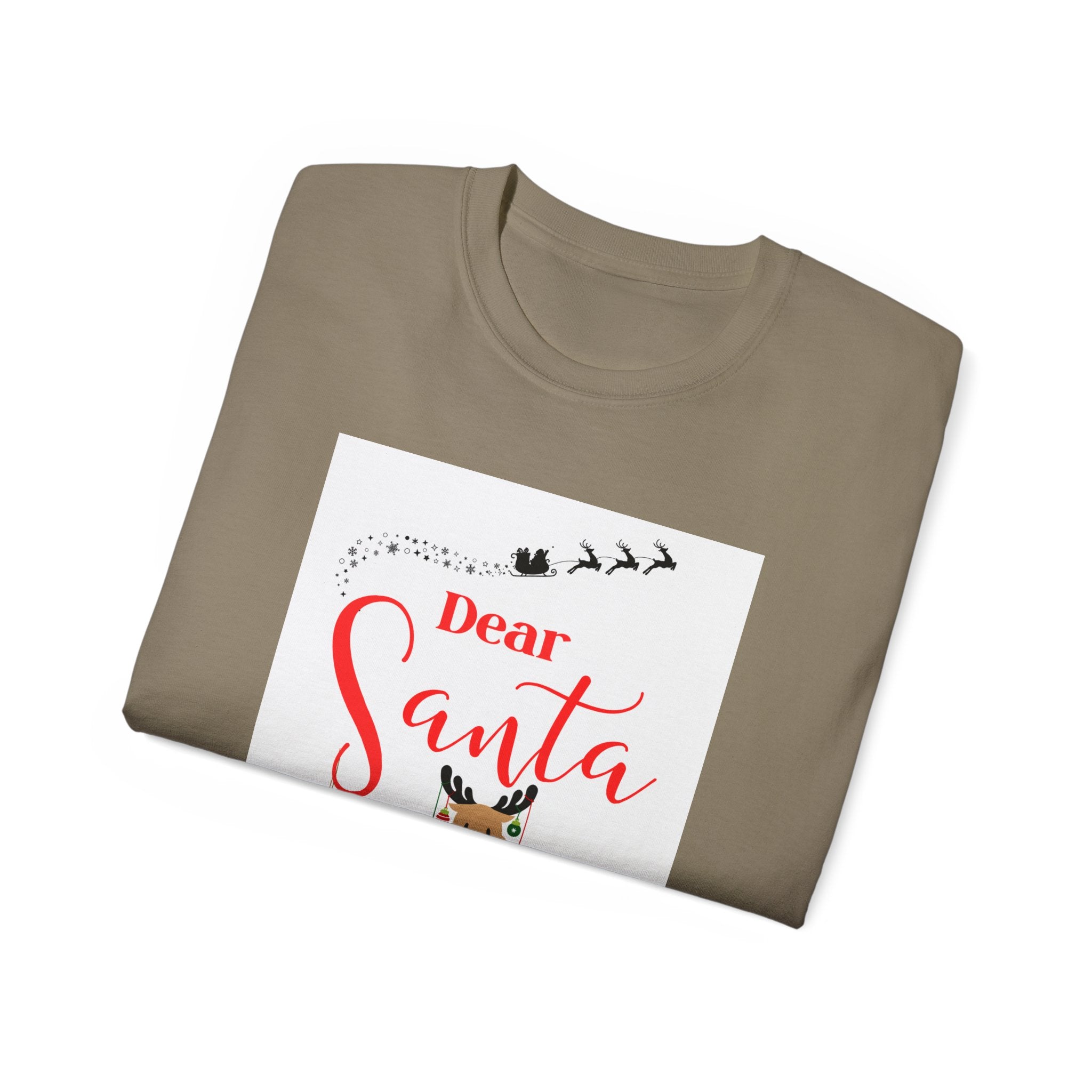Dear Santa Festive Fun Aunt Tee, Christmas Shirt, Holiday Gift, Cute Santa Tee, Unisex Seasonal T-Shirt, Cute Aunt Apparel