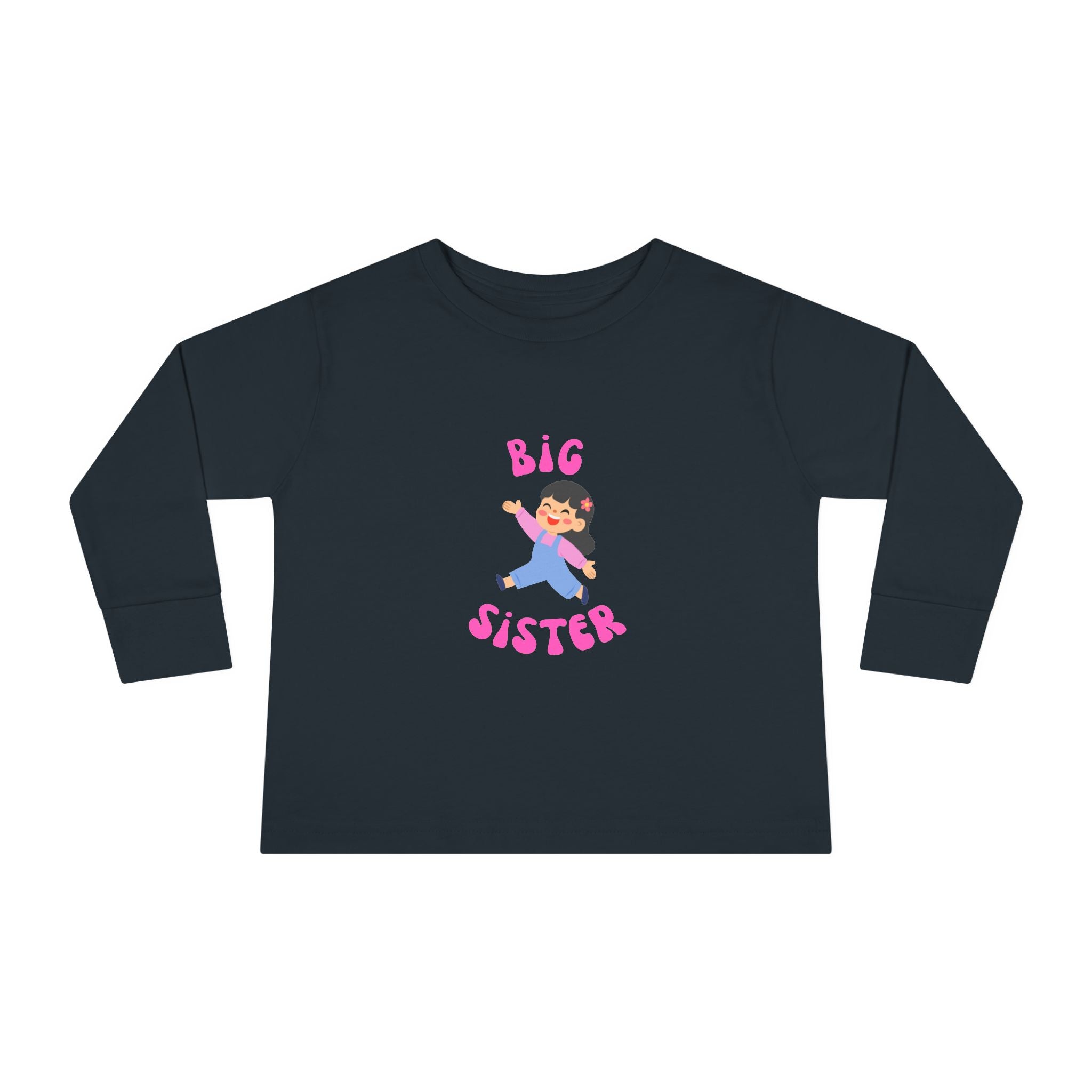 Big Sister Toddler Long Sleeve Tee — Cute Announce Shirt for New Siblings