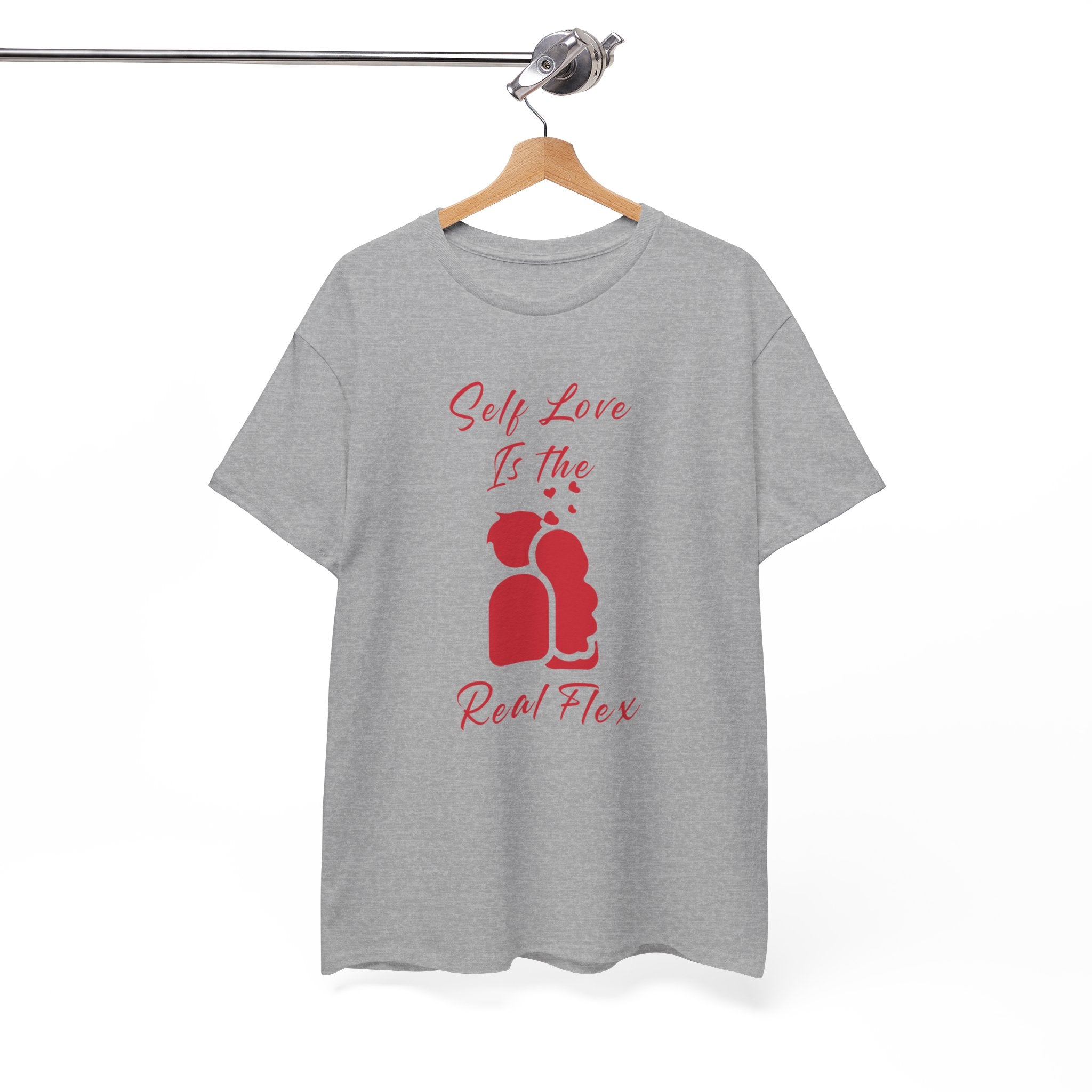 T-Shirt — "Self Love Is The Real Flex" Romantic Couple Graphic Tee