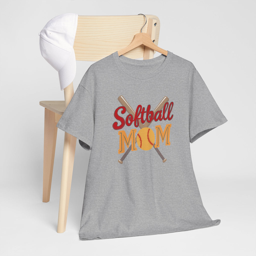 Softball Mom T‑Shirt — Retro Crossed Bats & Ball Tee for Proud Moms