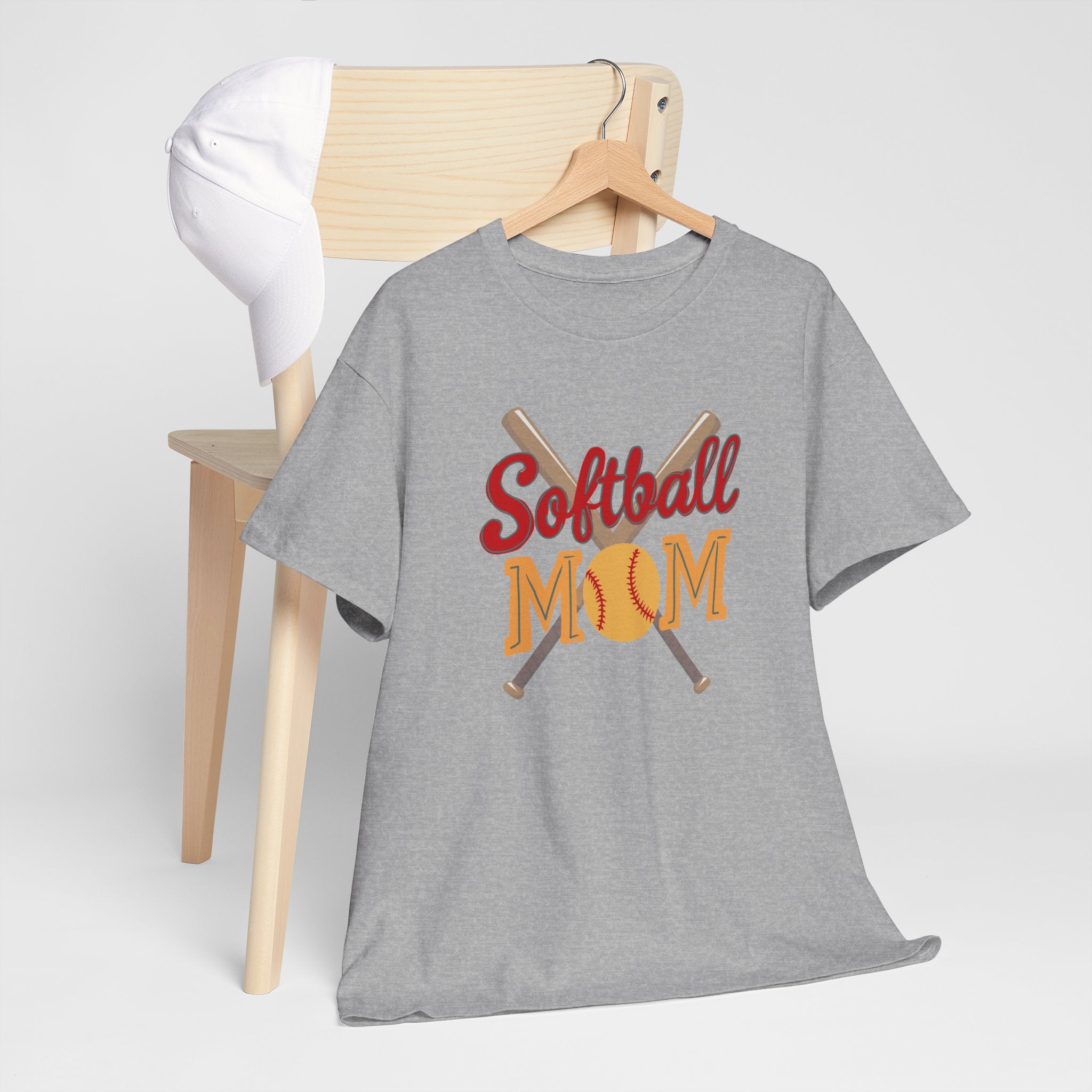 Softball Mom T‑Shirt — Retro Crossed Bats & Ball Tee for Proud Moms