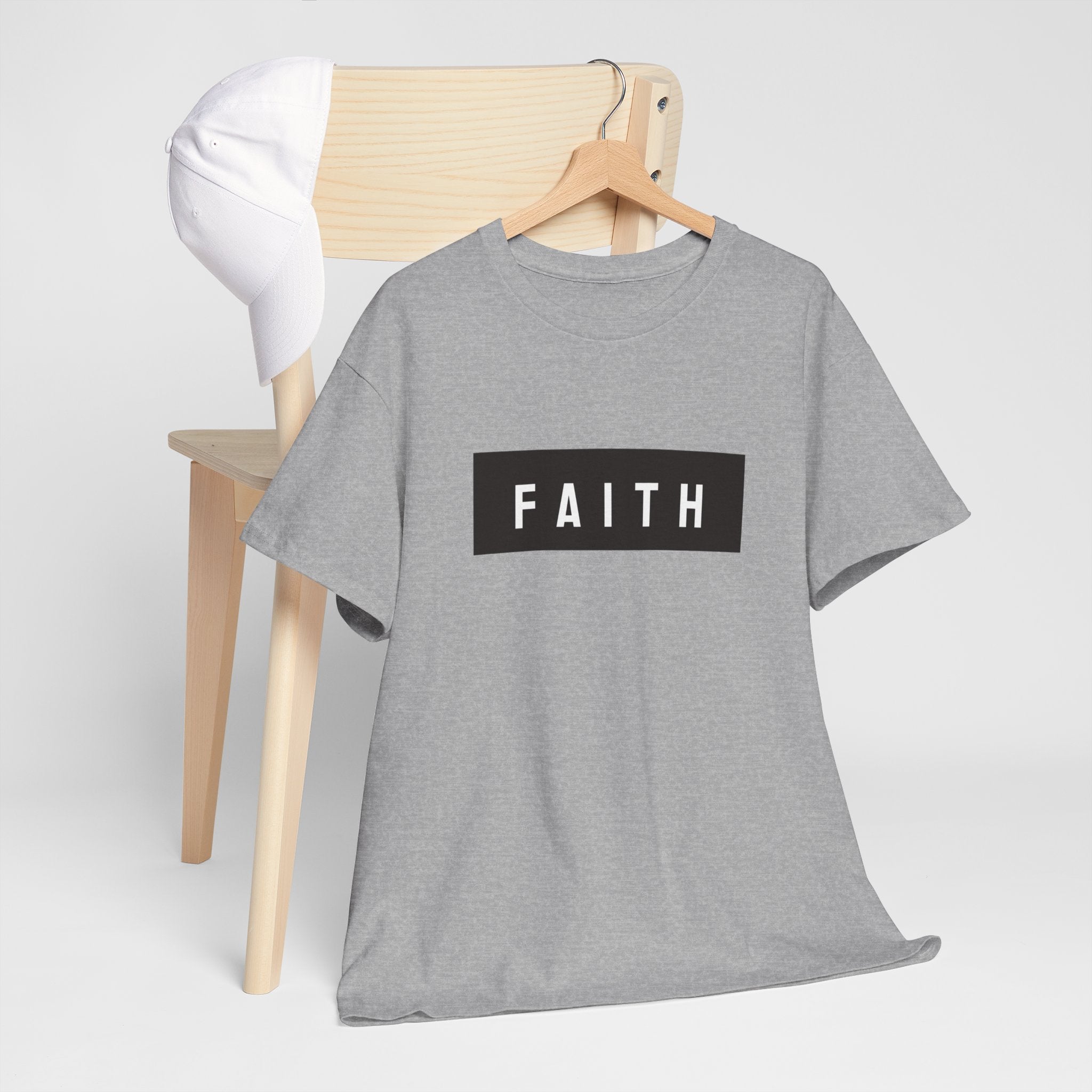 Faith Graphic Tee — Minimal Black Box Christian T-Shirt