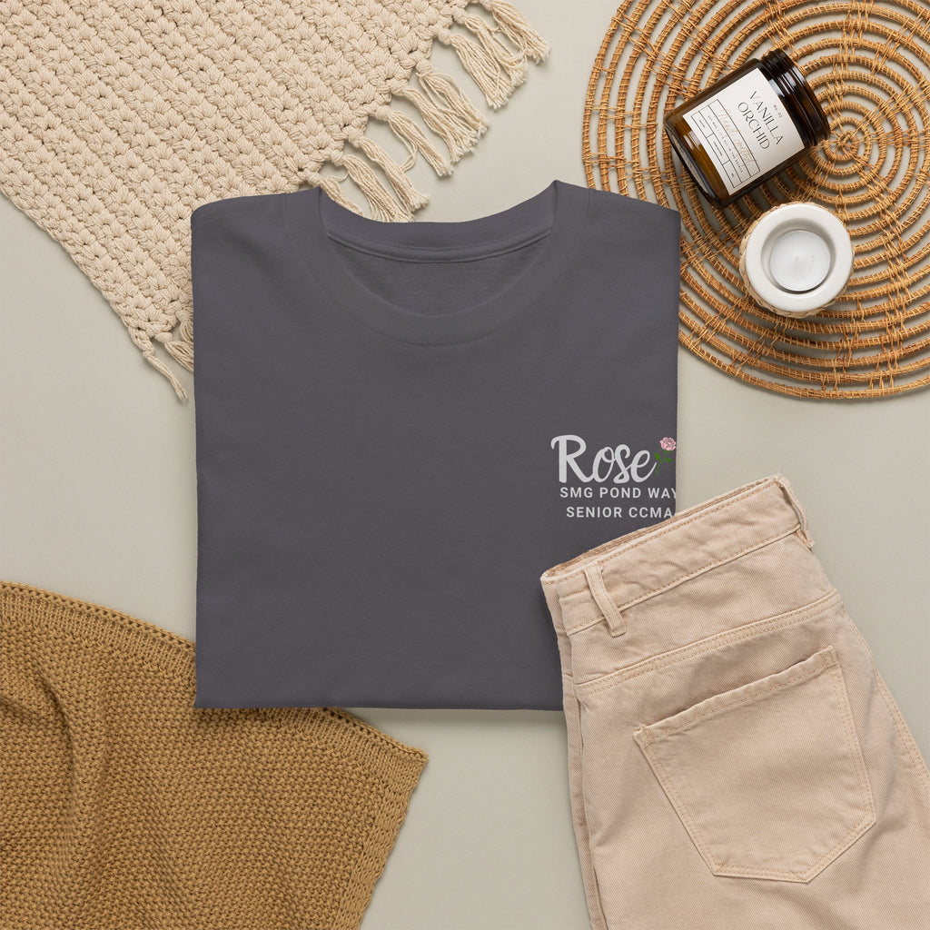 Rose Logo Tee — Minimal Work T‑Shirt with a Rose
