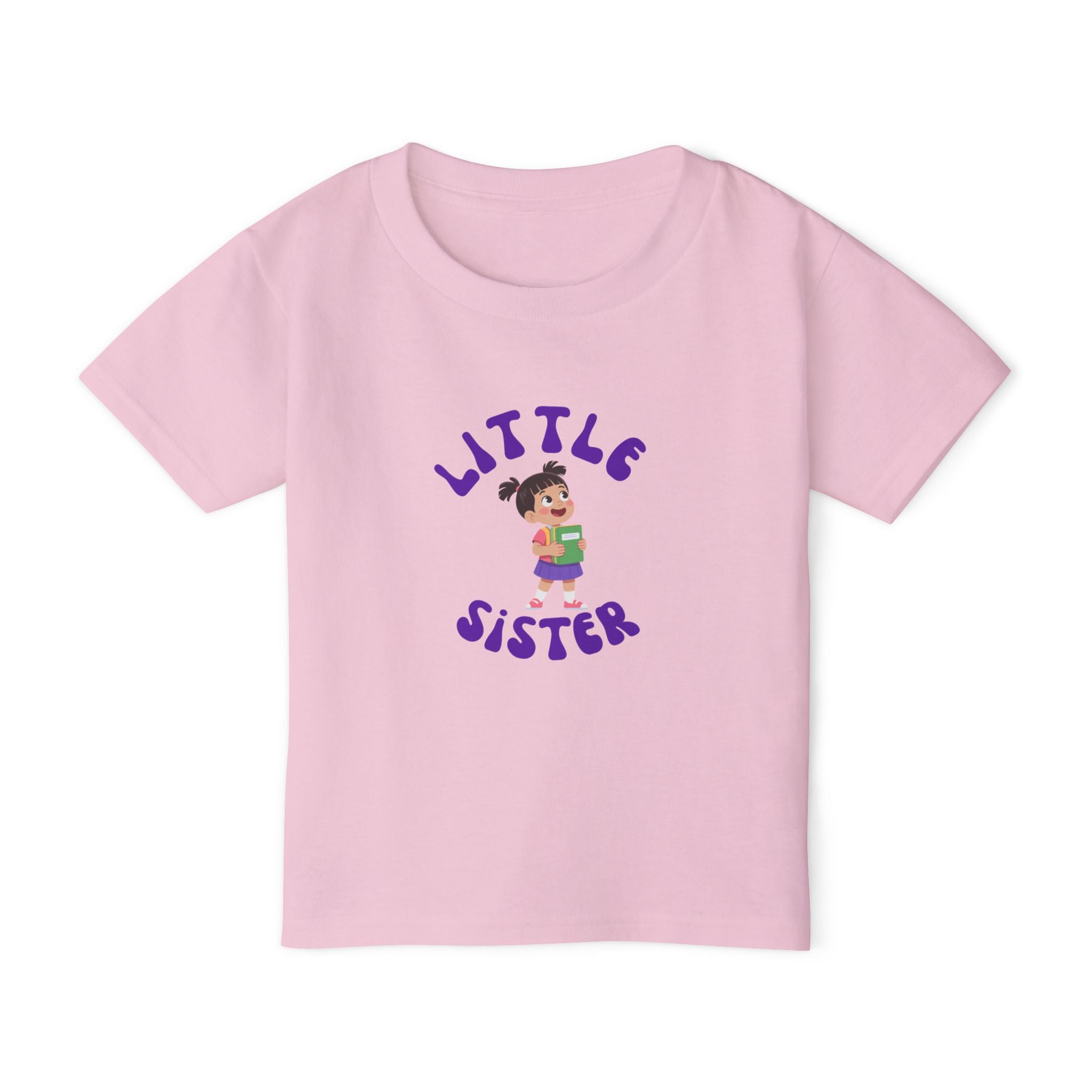Little Sister Toddler T-Shirt — Cute Cartoon Sibling Shirt for New Sisters