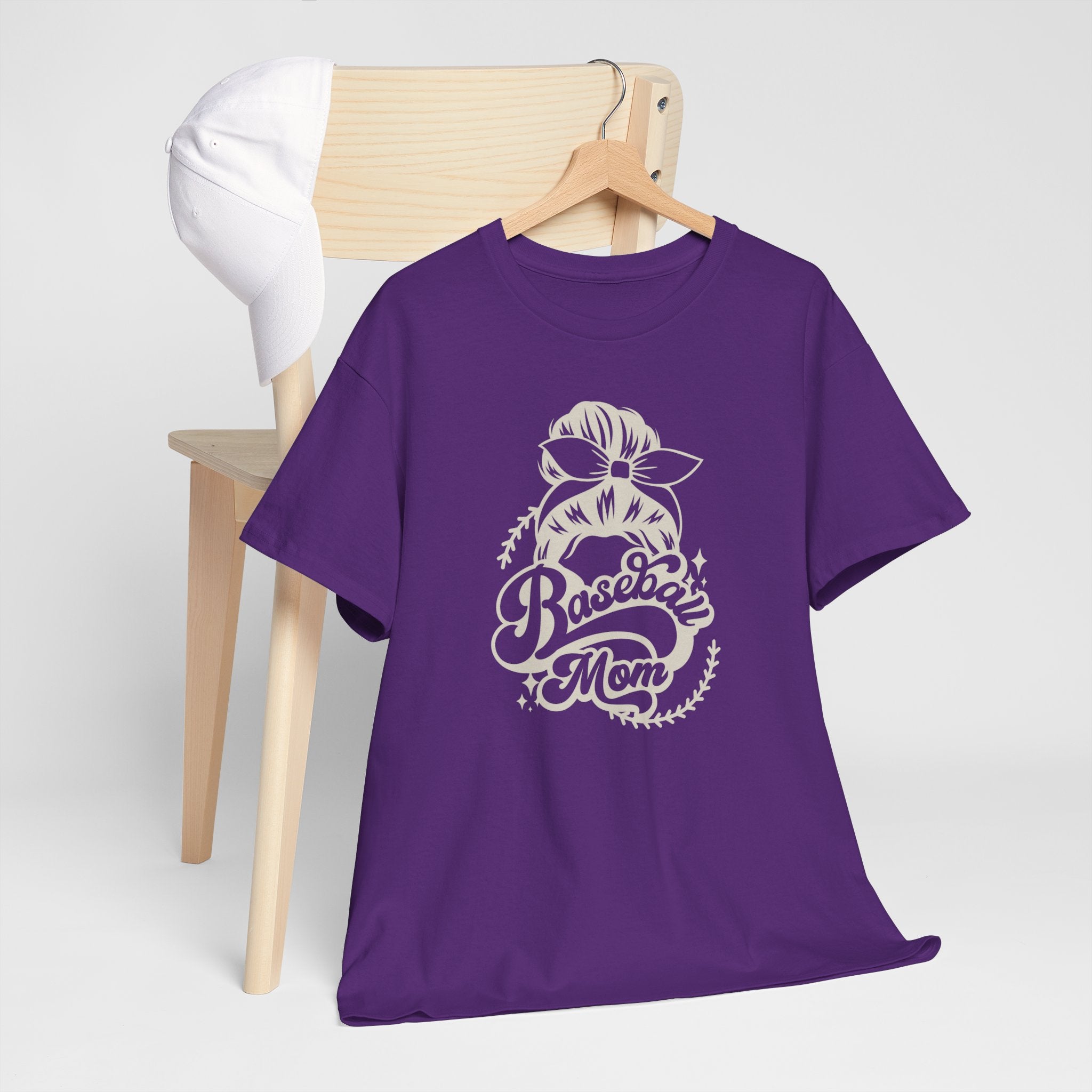 Baseball Mom Tee — Messy Bun Graphic Shirt for Proud Baseball Moms