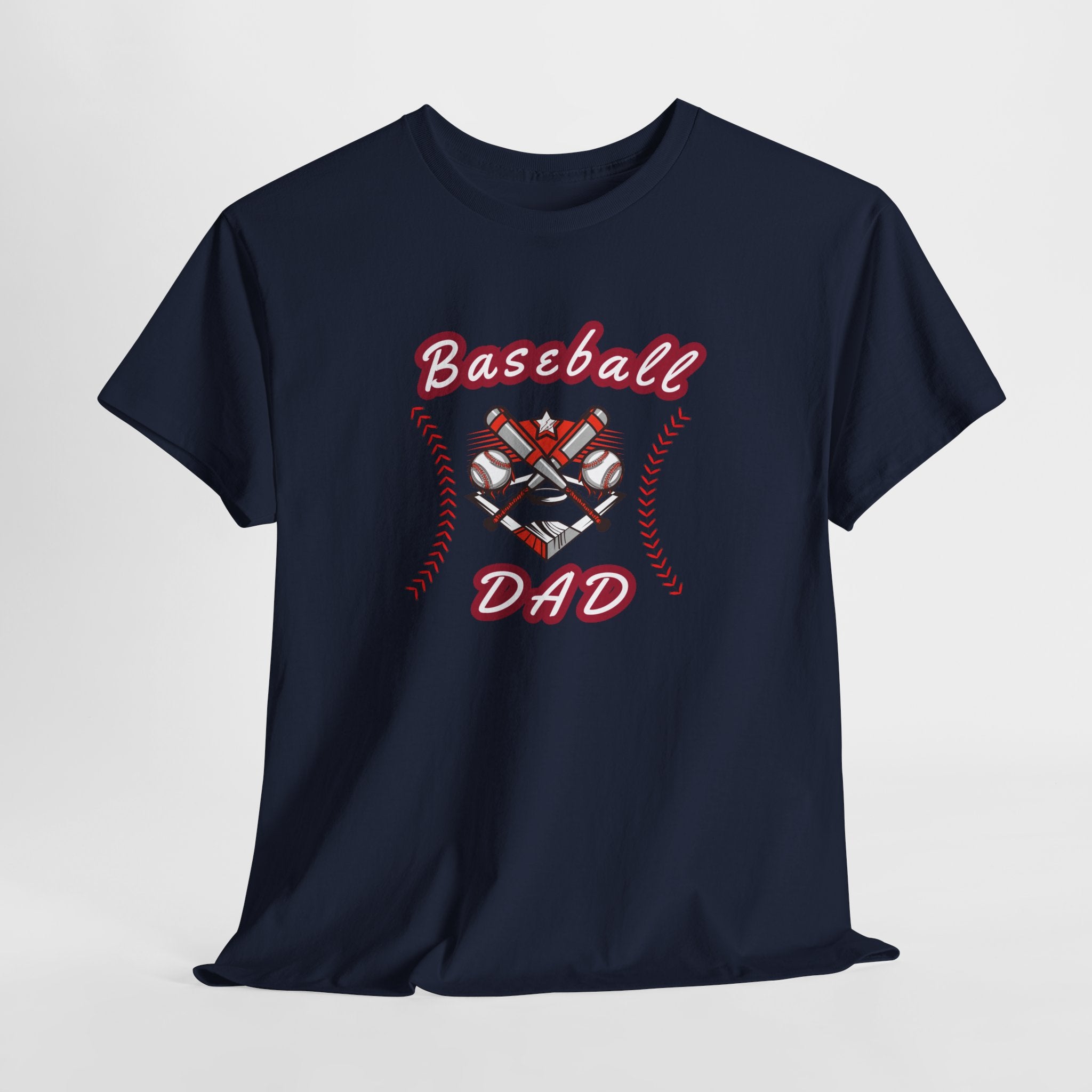 Baseball Dad T-Shirt – Vintage Crossed Bats & Glove Tee for Sports Fans, Father's Day Gift