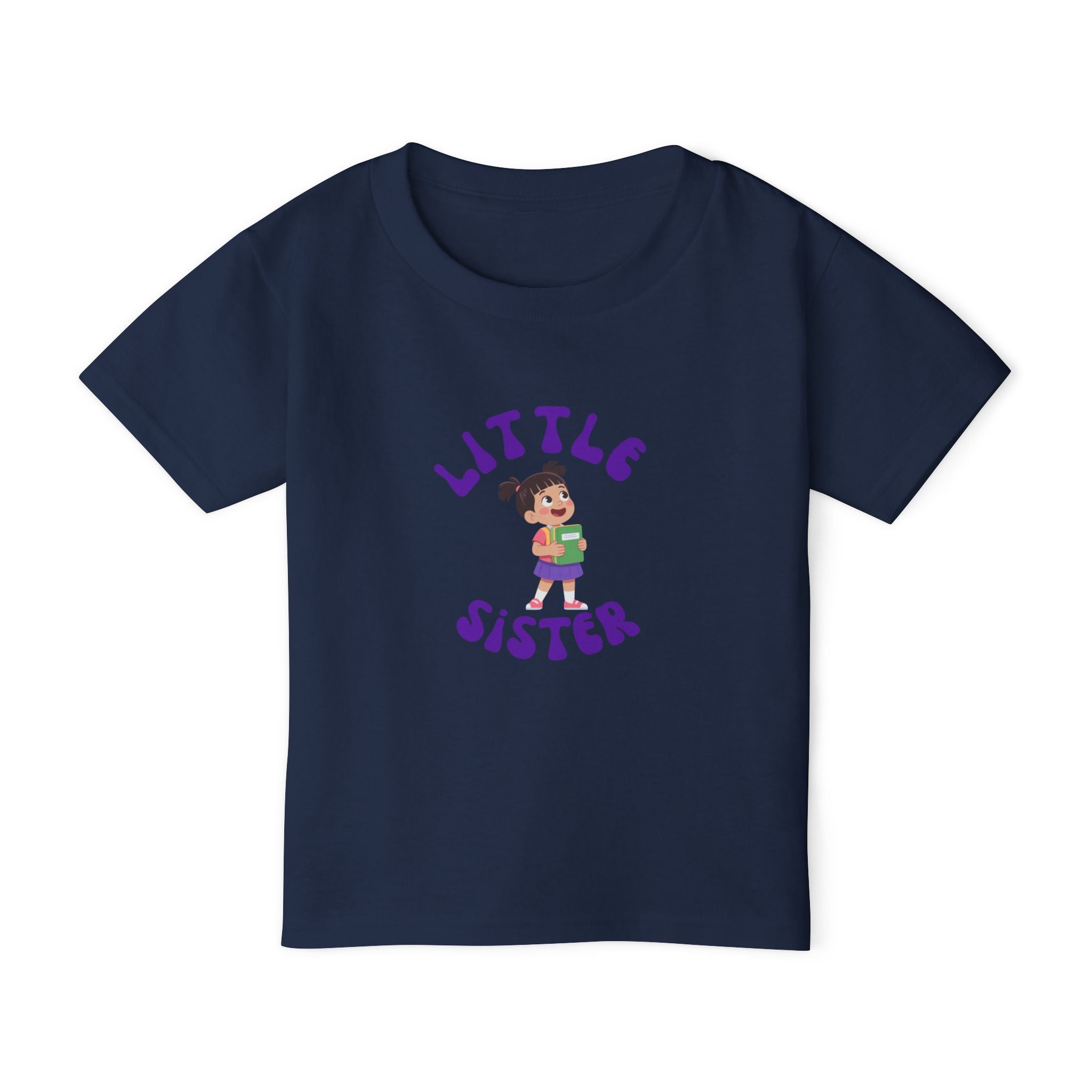 Little Sister Toddler T-Shirt — Cute Cartoon Sibling Shirt for New Sisters