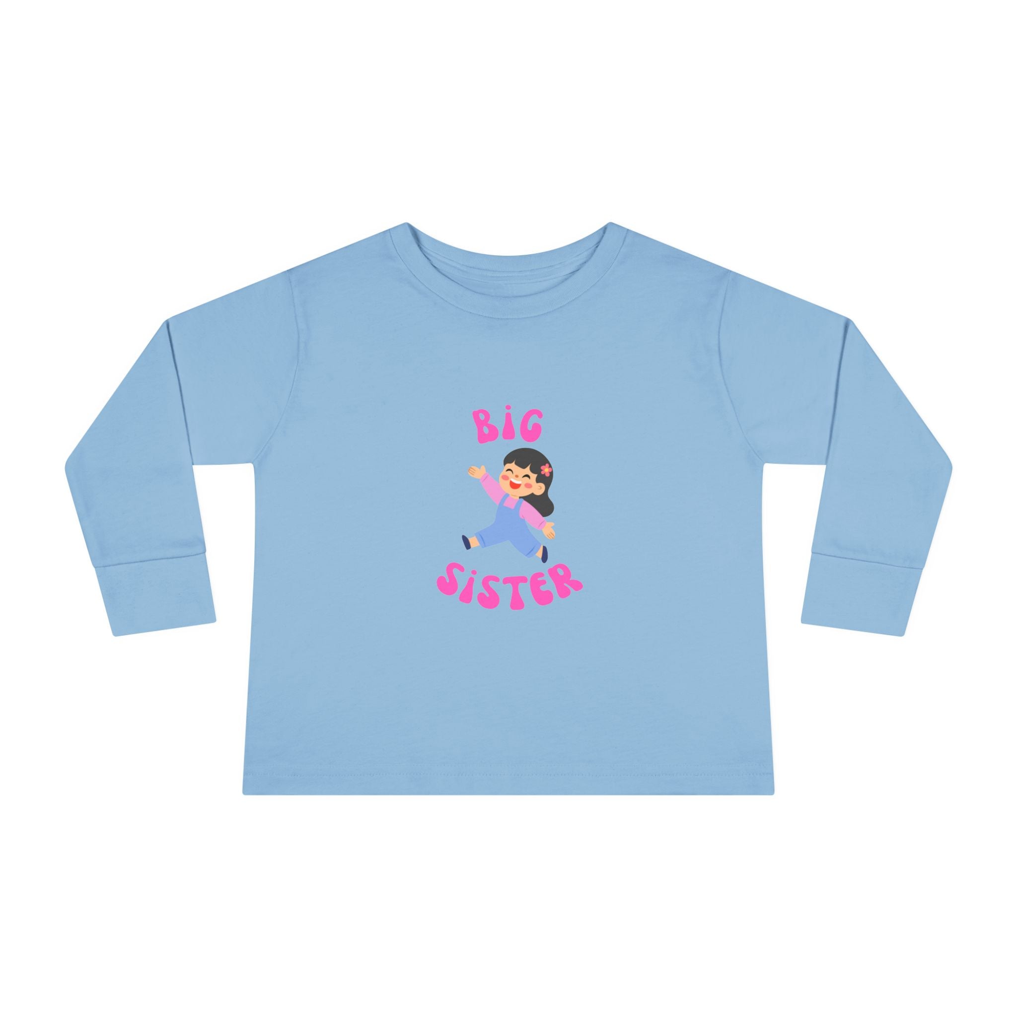 Big Sister Toddler Long Sleeve Tee — Cute Announce Shirt for New Siblings