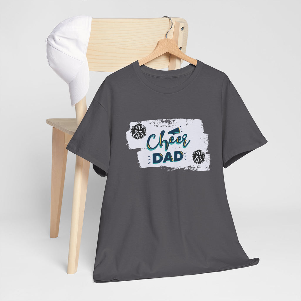 Cheer Dad T-Shirt — Cheerleading Dad Tee with Pom-Poms, Father's Day Gift