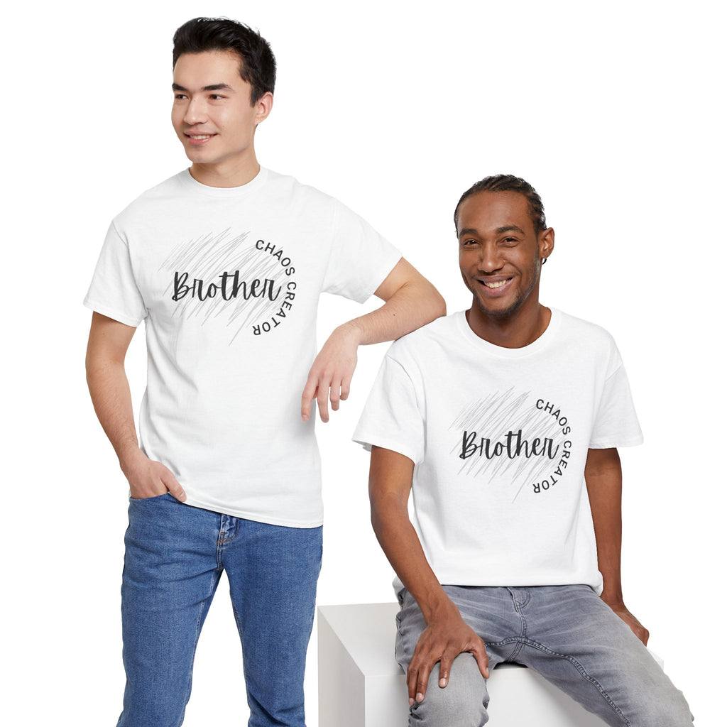 Brother Script Tee — 'Chaos Creator' Graphic Shirt for Siblings