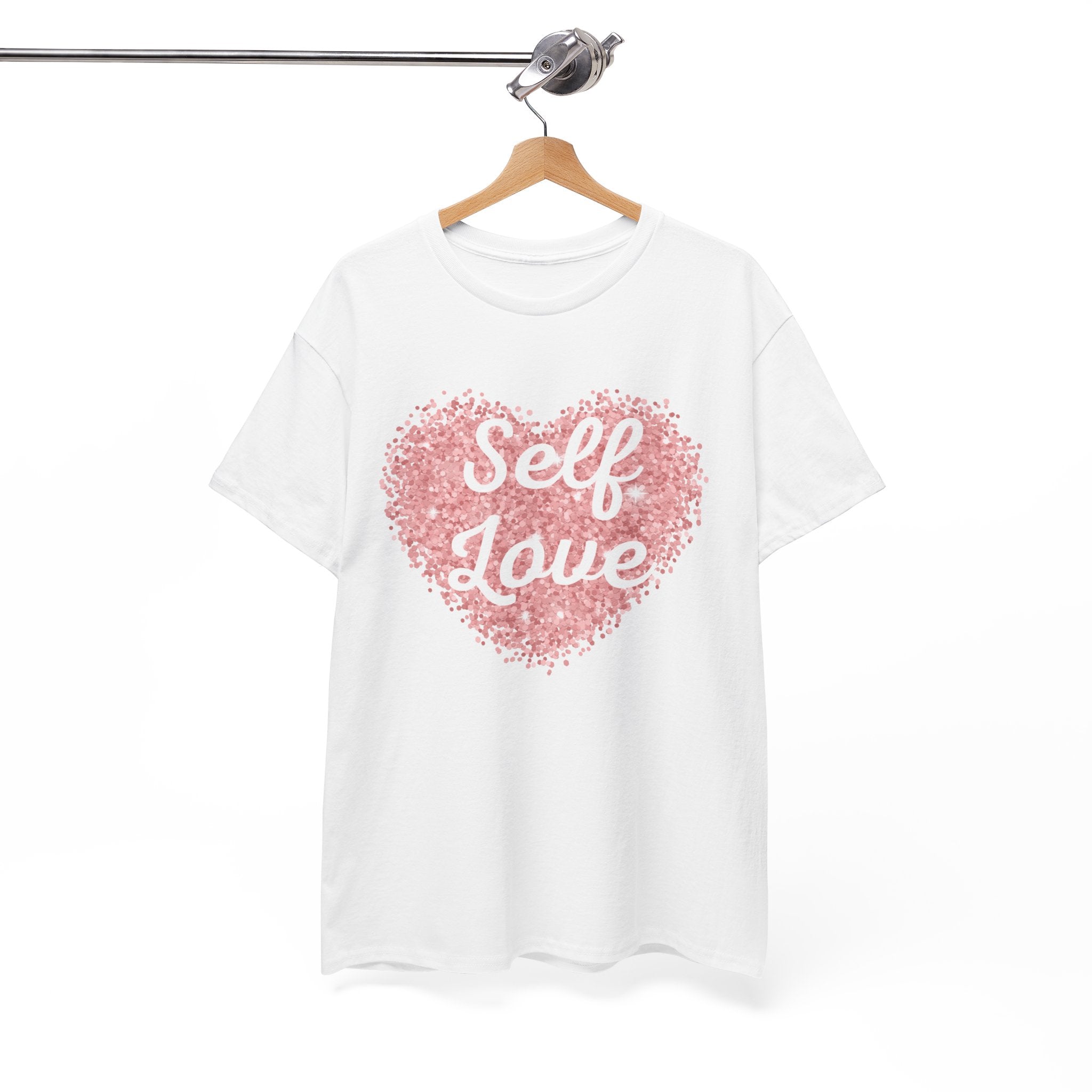 Self Love Tee — Pink Heart Mental Health Awareness Shirt