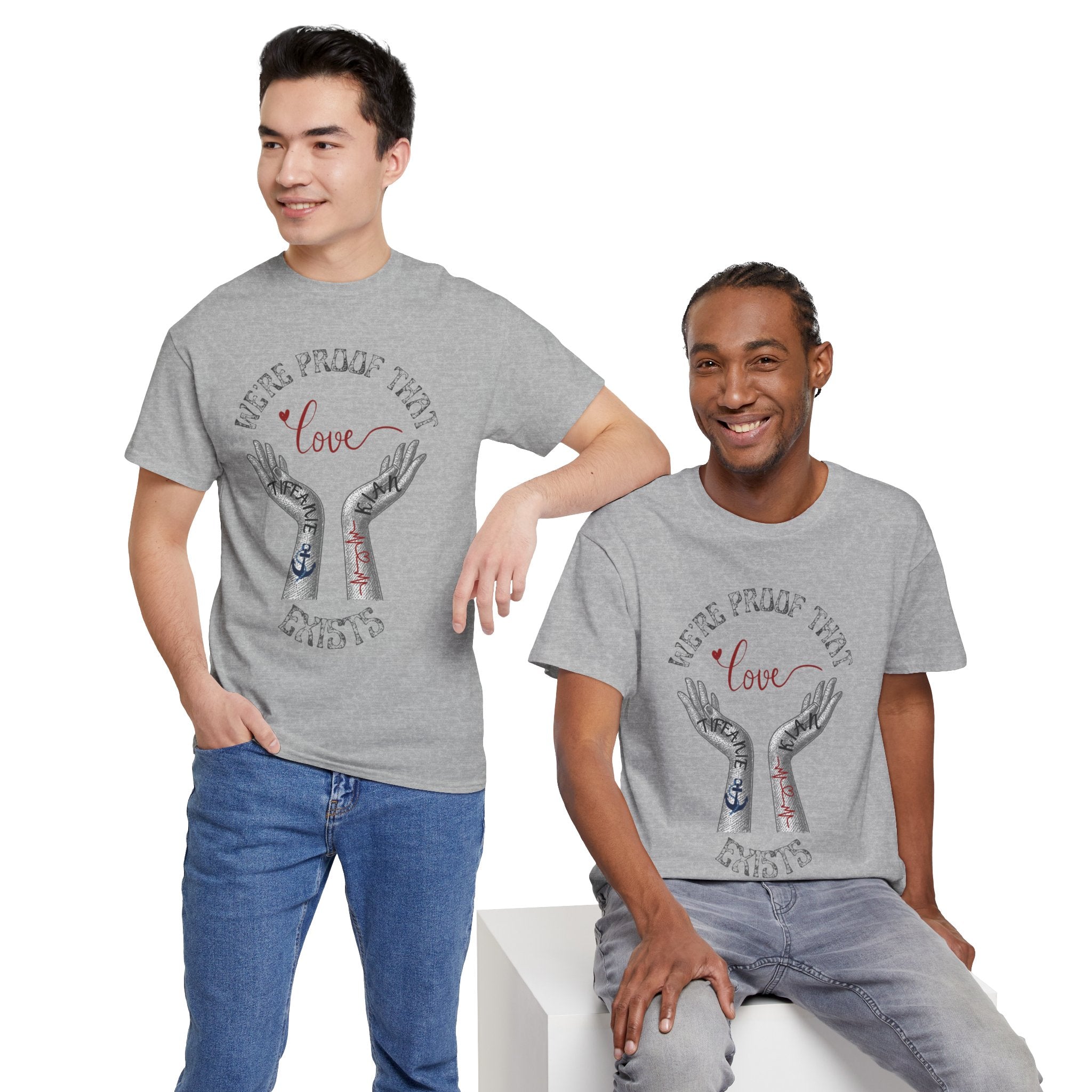 Love Wins Tattoo Hands T‑Shirt – "We're Proof That Love Exists" Couples Goal Pride Tee