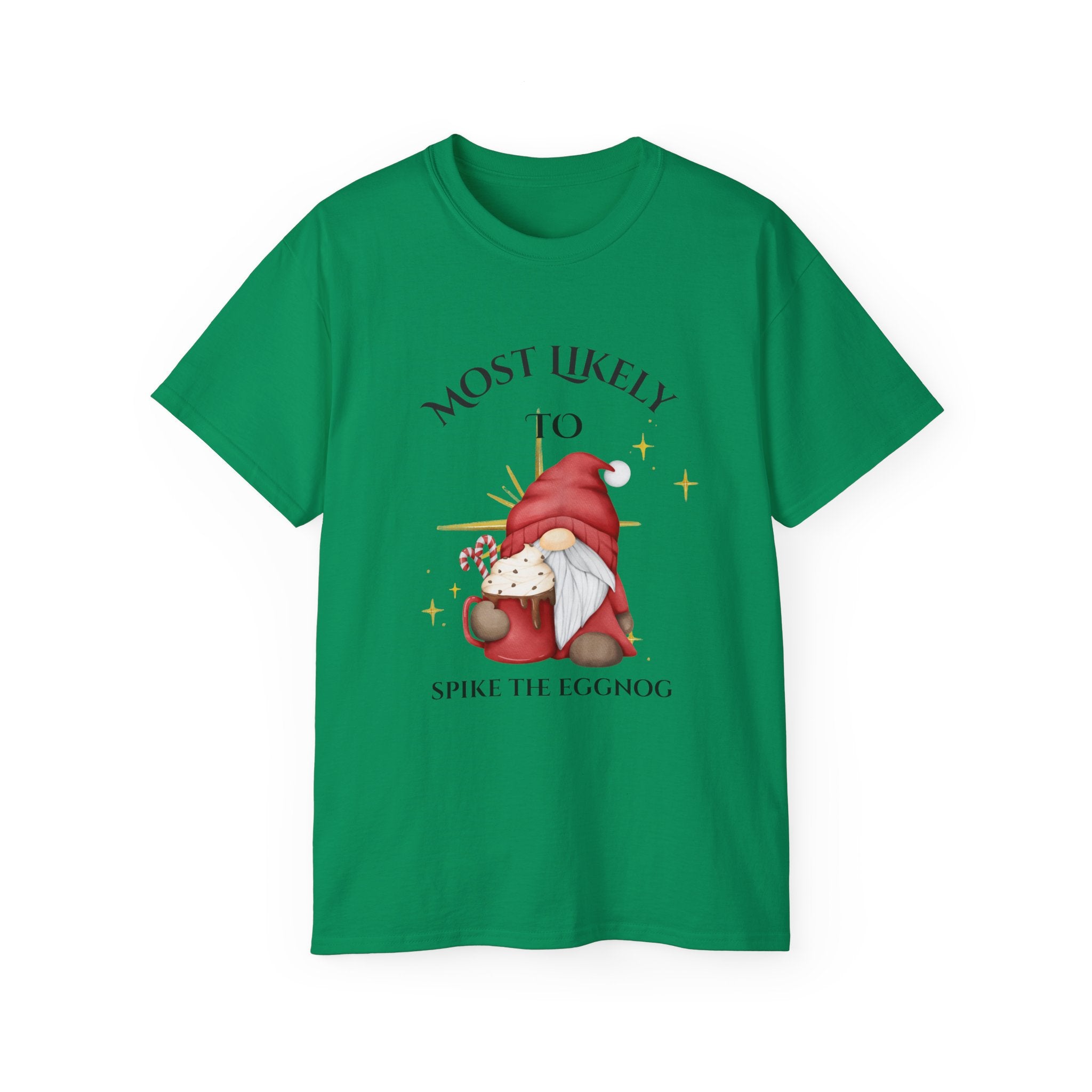 Most Likely to Spike the Eggnog, Unisex Tee, Christmas Gift, Holiday Shirt, Party Wear, Festive Apparel