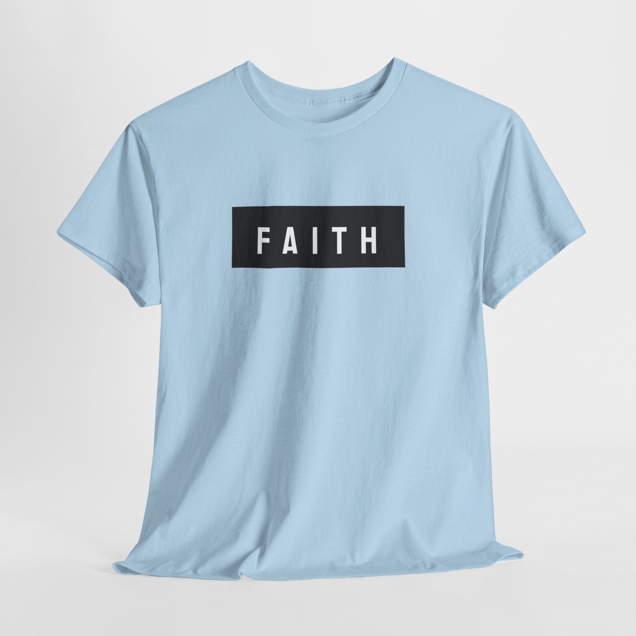 Faith Graphic Tee — Minimal Black Box Christian T-Shirt