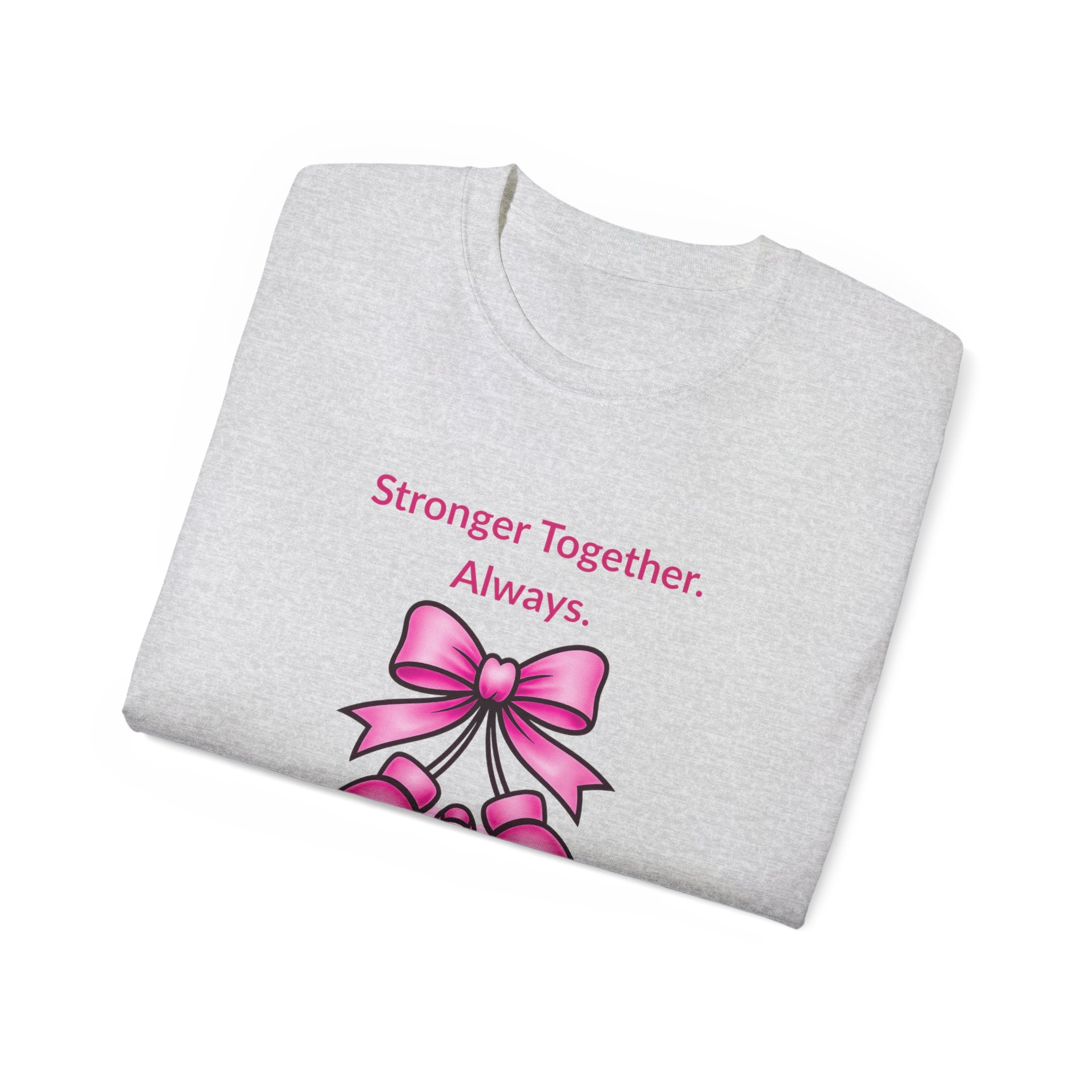 T-Shirt — "Stronger Together. Always. Tough Titties Club" Pink Ribbon Boxing Design