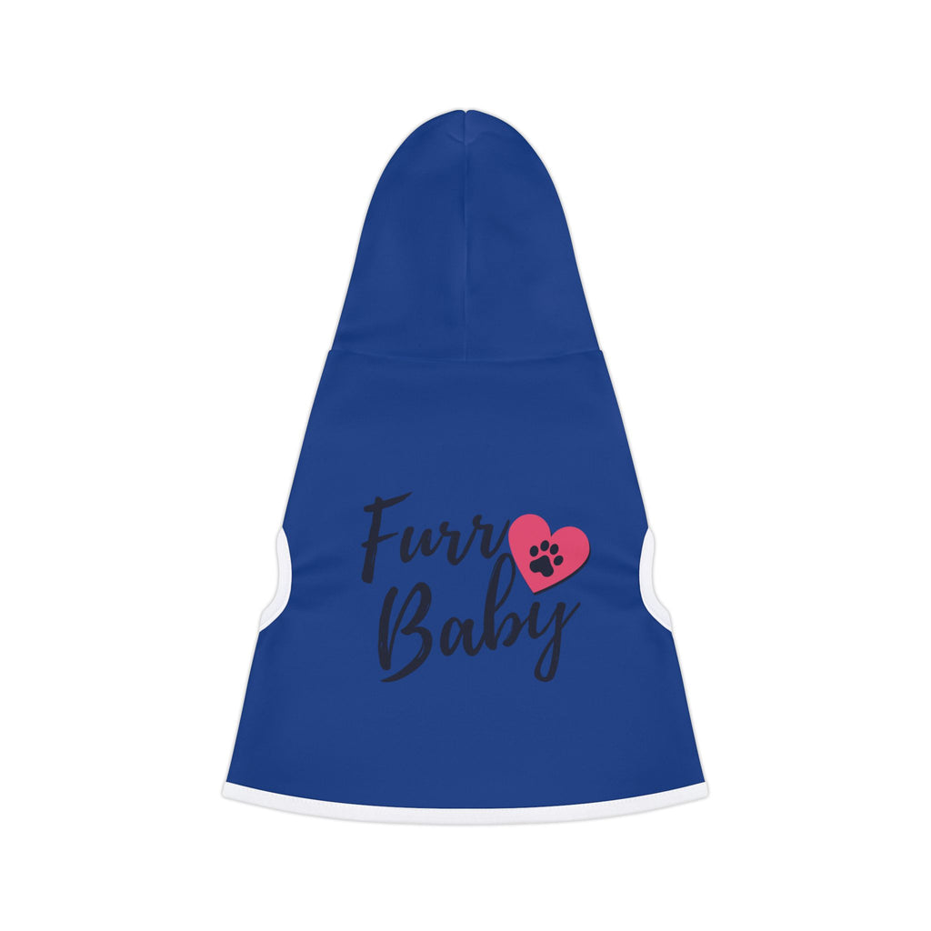 Pet Hoodie — "Furr Baby" Blue Dog & Cat Hoodie with Paw Heart