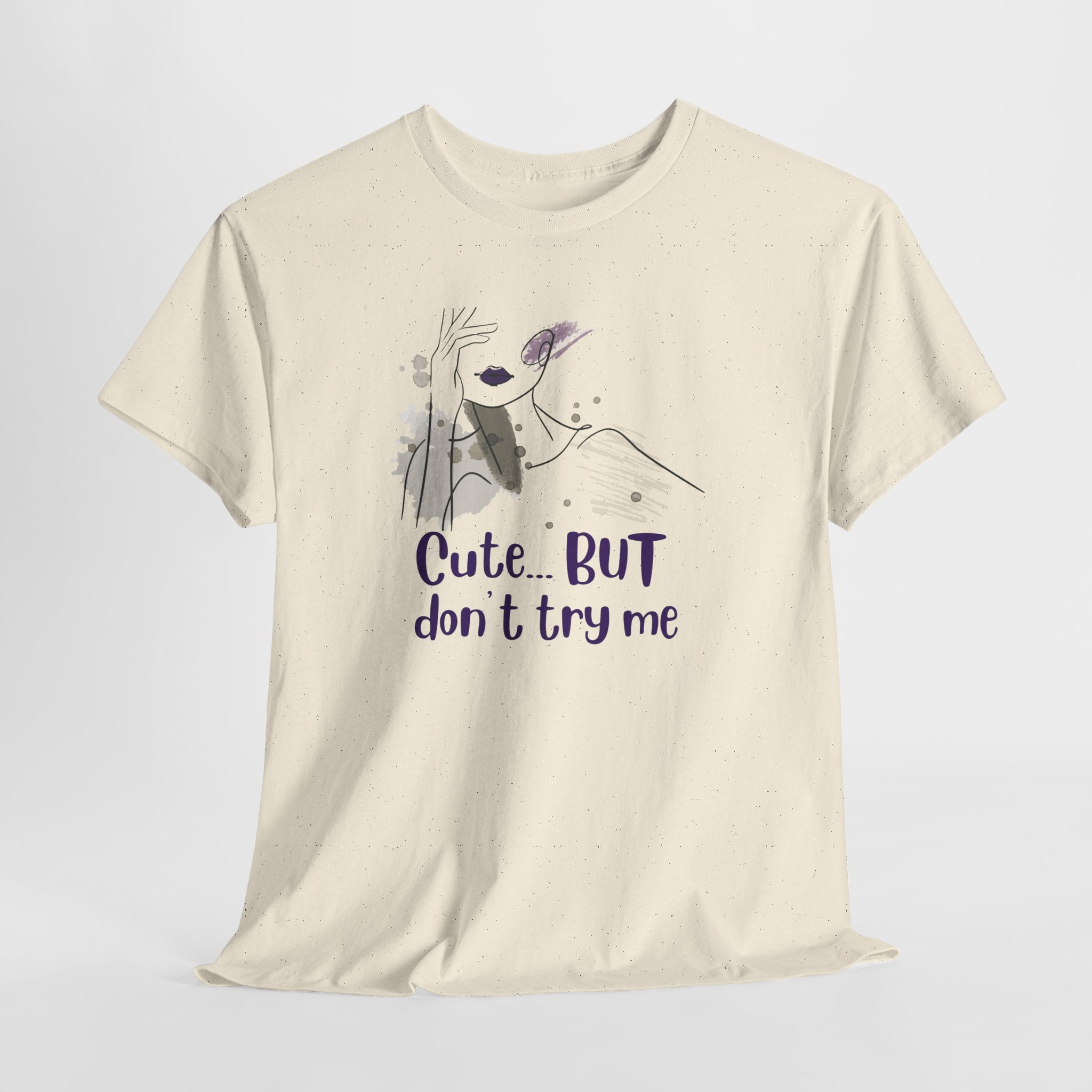 T‑Shirt — Cute… but don’t try me | Minimal Floral Graphic Tee