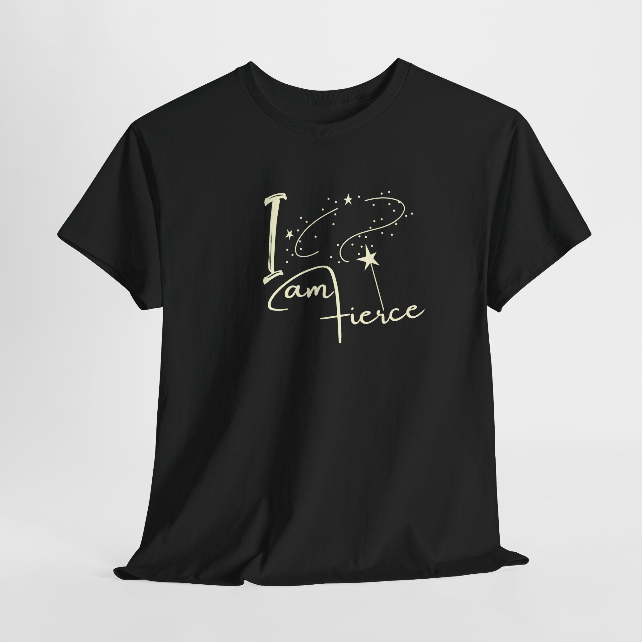 I Am Fierce Graphic Tee — Pink Starry Feminine T‑Shirt