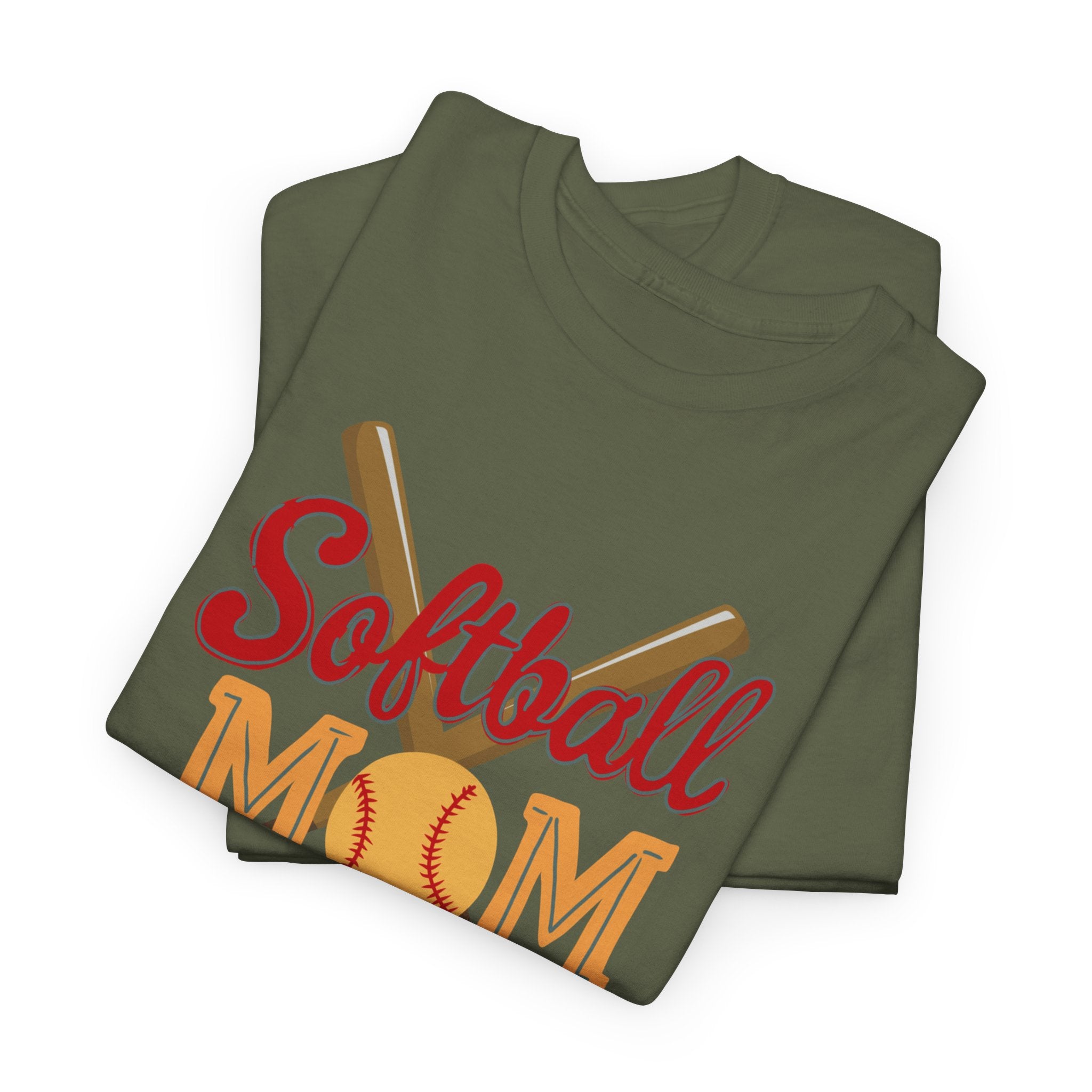 Softball Mom T‑Shirt — Retro Crossed Bats & Ball Tee for Proud Moms